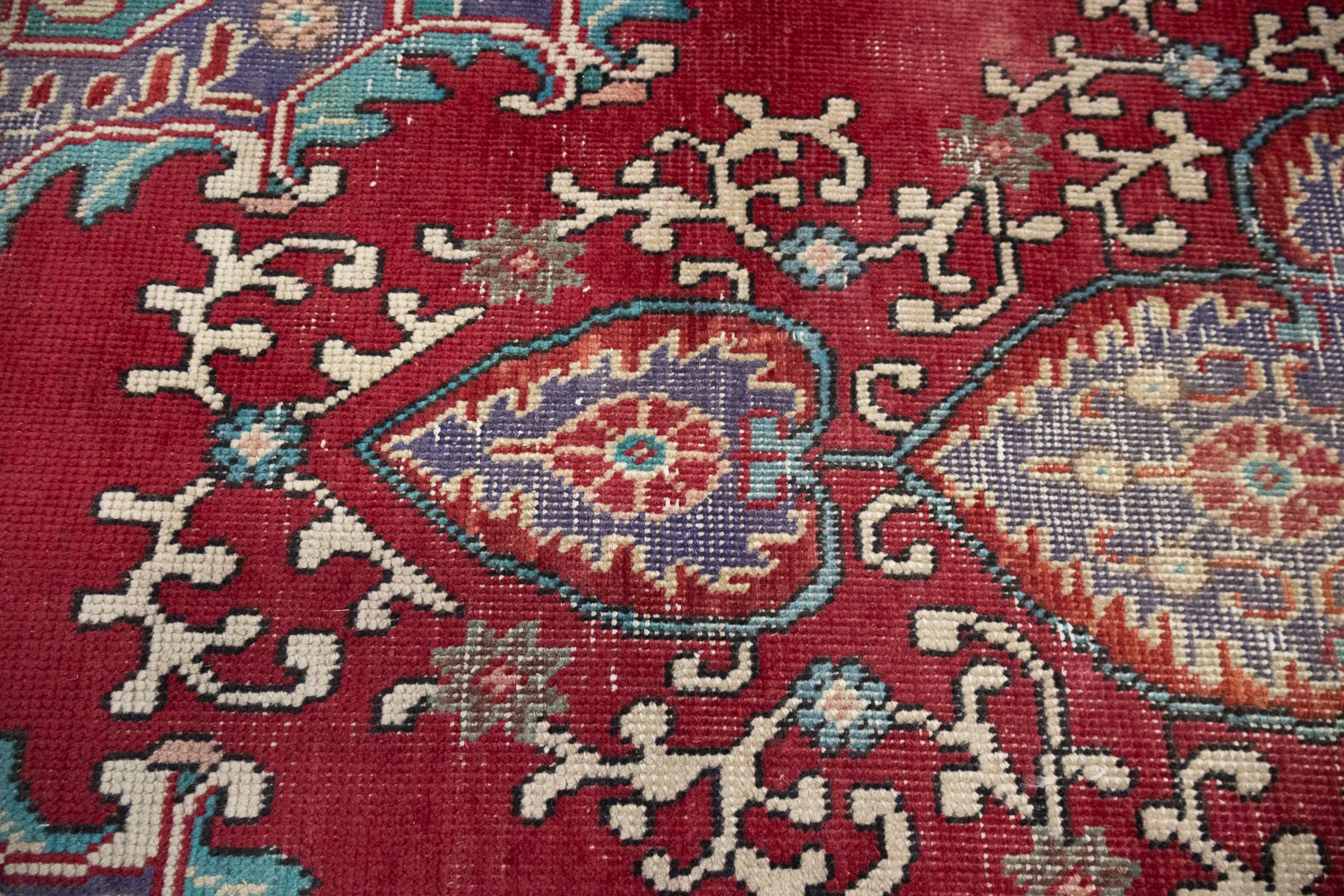 Semi-Antique Distressed Floral Oriental Wool Rug Home Decor Carpet 6’4×9’5 Ft