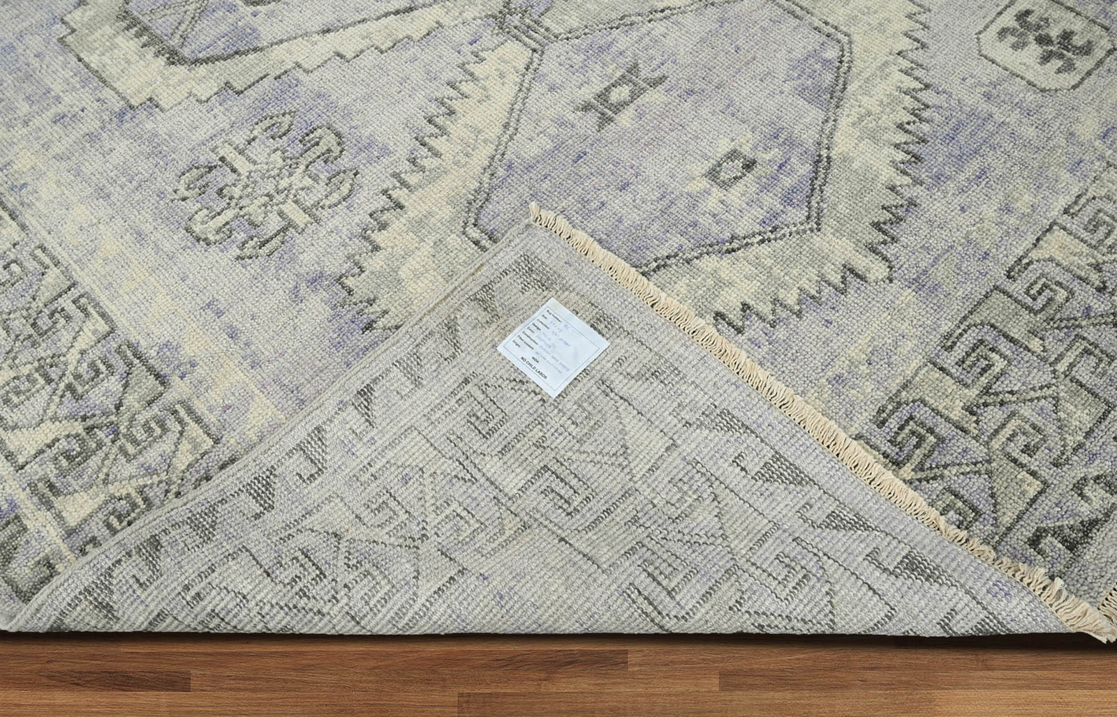 4’5”x6’4” Gray Hand Knotted Traditional Oushak Wool Area Rug