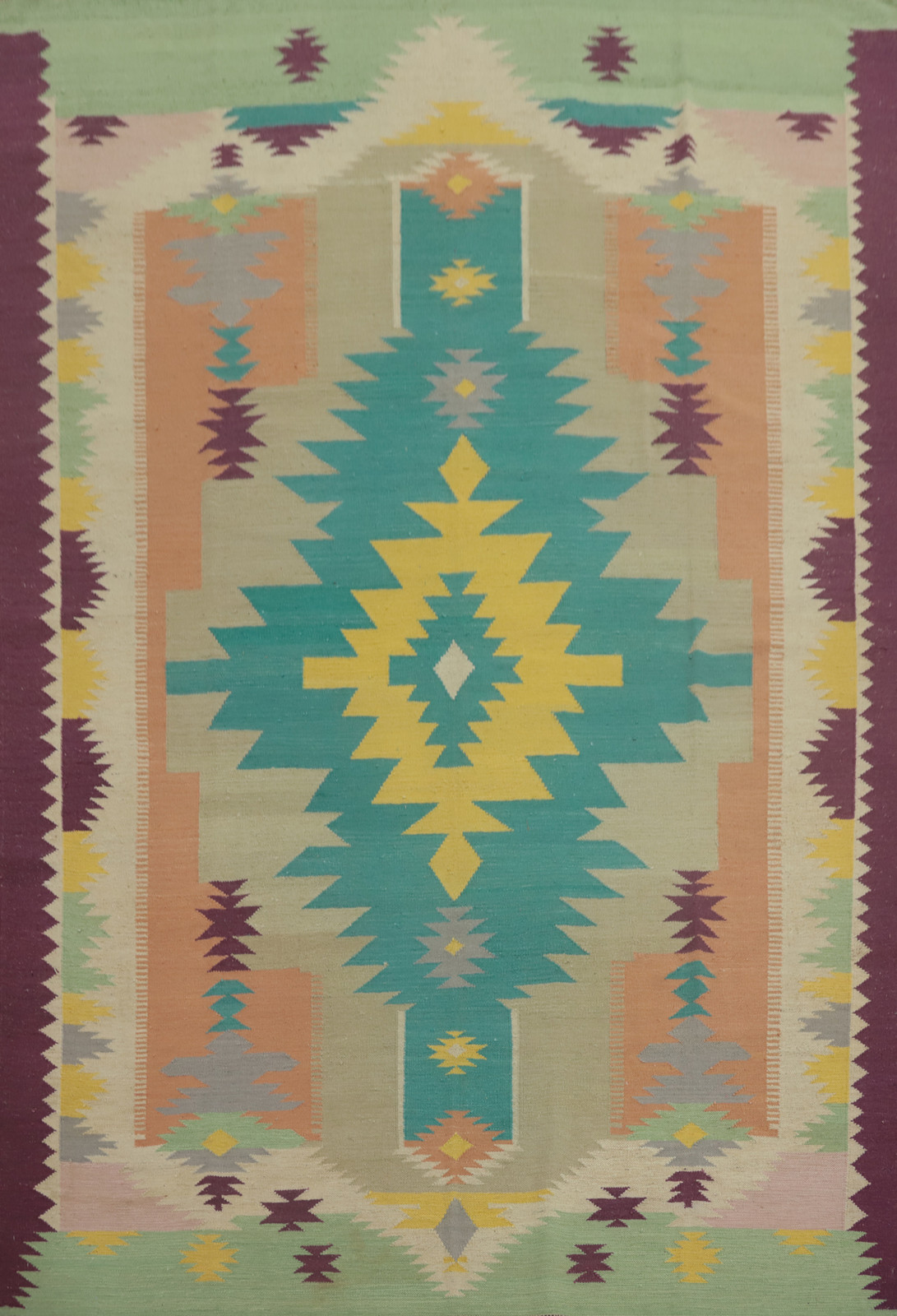 Tribal Kilim Area Rug 8×10 Ft Vegetable Dye Oriental Wool Carpet Hand Woven Rug