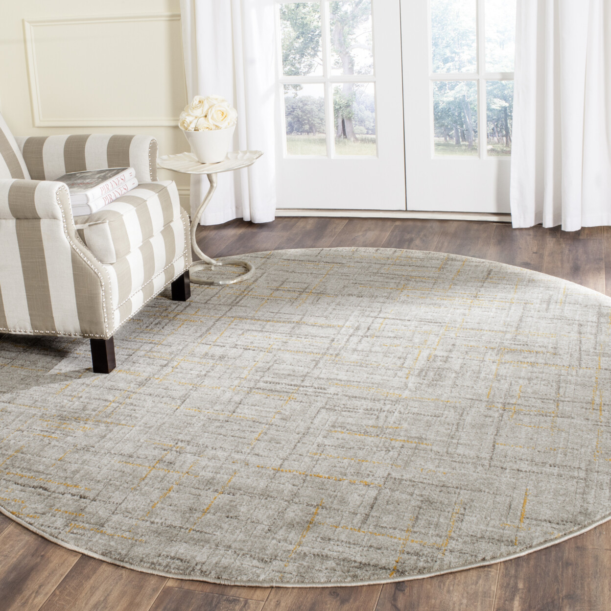 SAFAVIEH Porcello Collection PRL7680A Grey/Dark Grey Rug