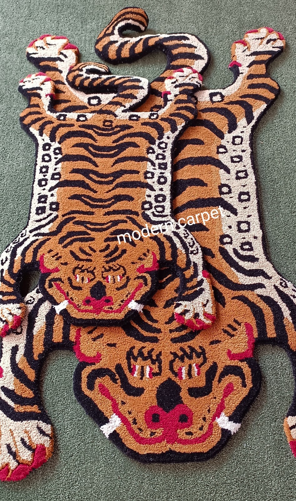 Tibetan Tiger Rugs 2×3 Feet Handmade 100% Woolen Hand Tufted For Home Decoration