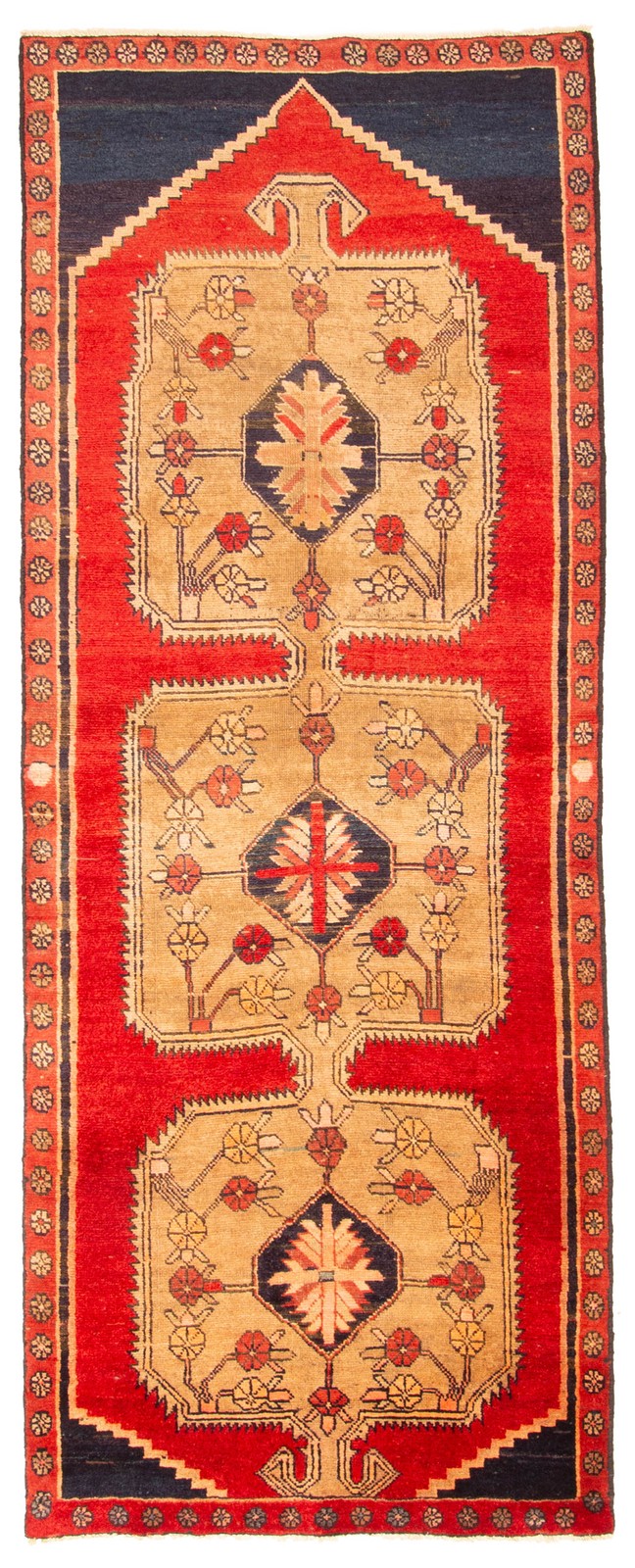 3’2″ x 9’1″ Vintage Hand-knotted Runner Rug Traditional Oriental Wool Carpet