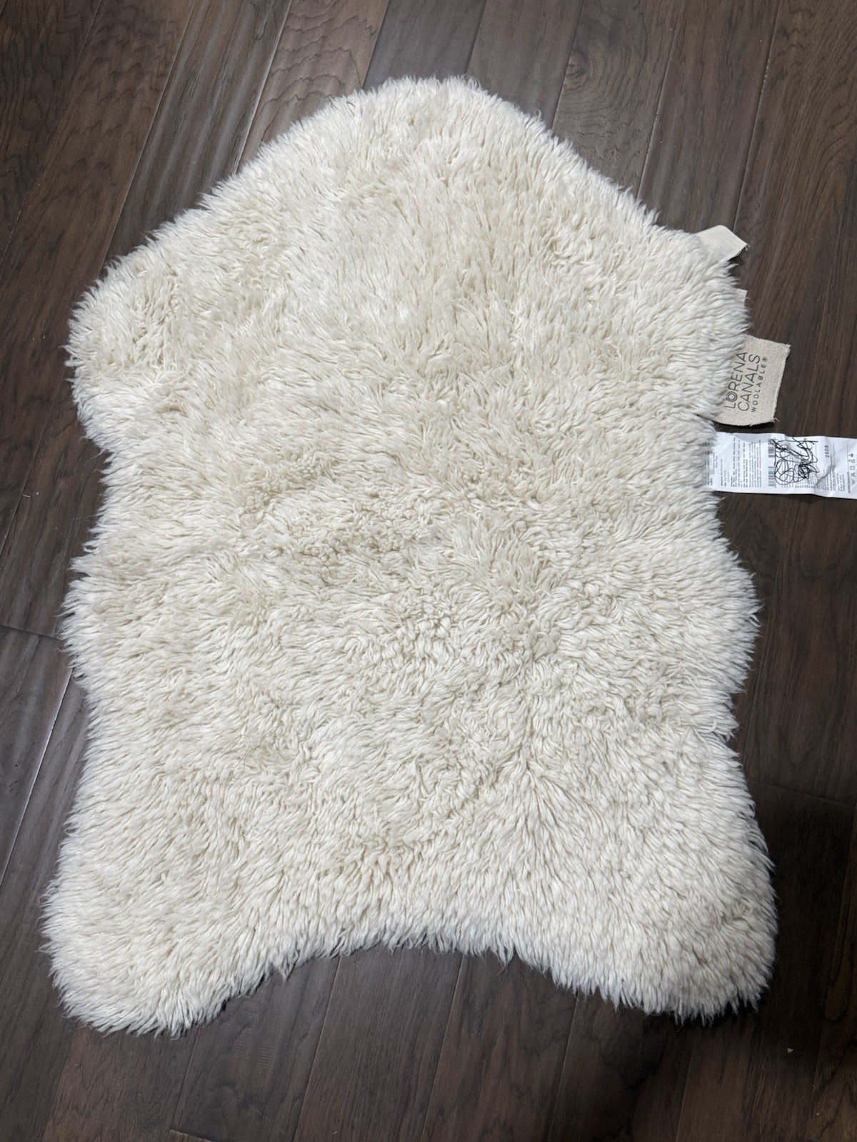 Pottery Barn Lorena Canals Washable Woolly Rug, Sheep White New !