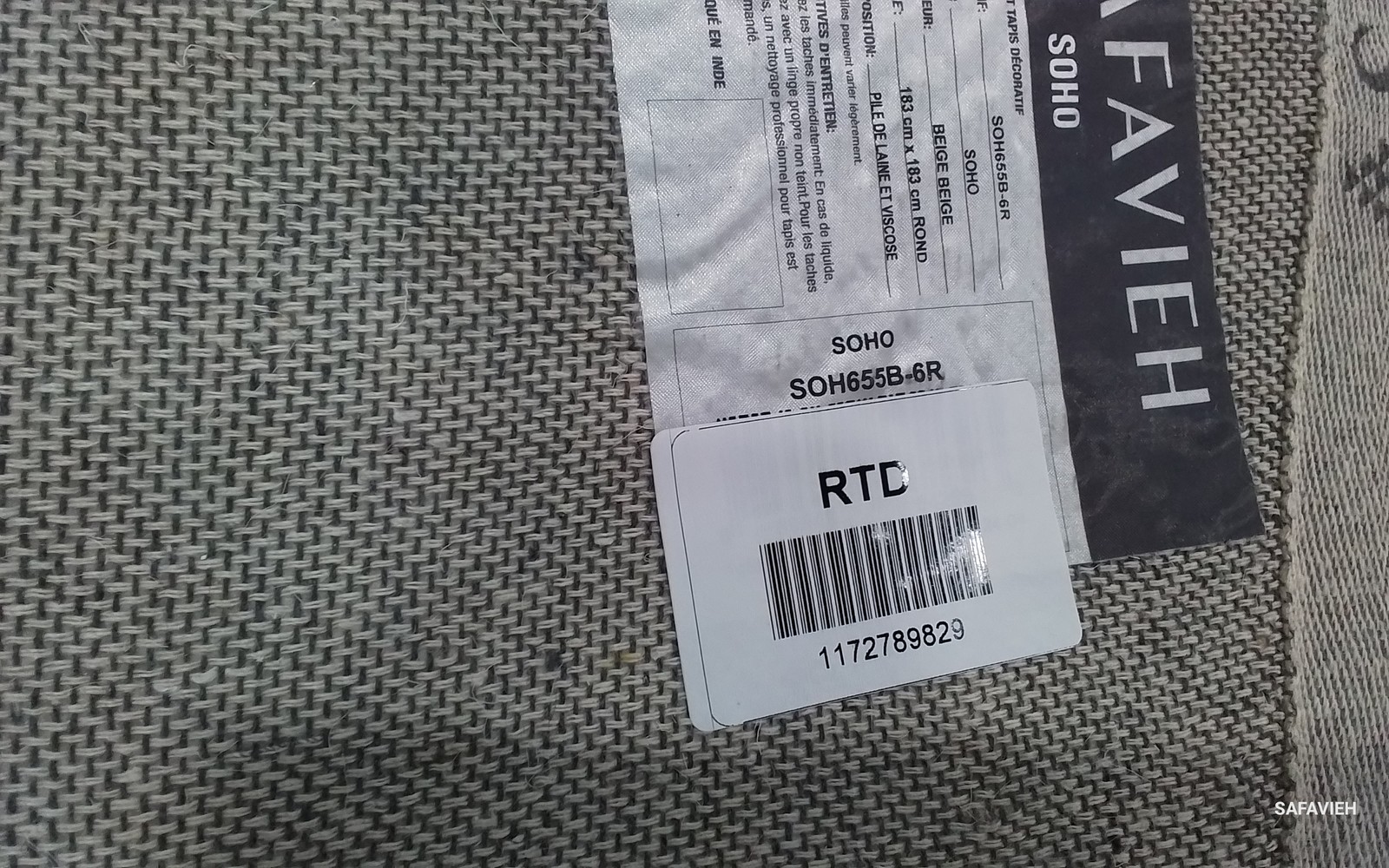 BEIGE / BEIGE 6′-0″ x 6′-0″ Flaw in Rug, Reduced Price 1172789829 SOH655B-6R