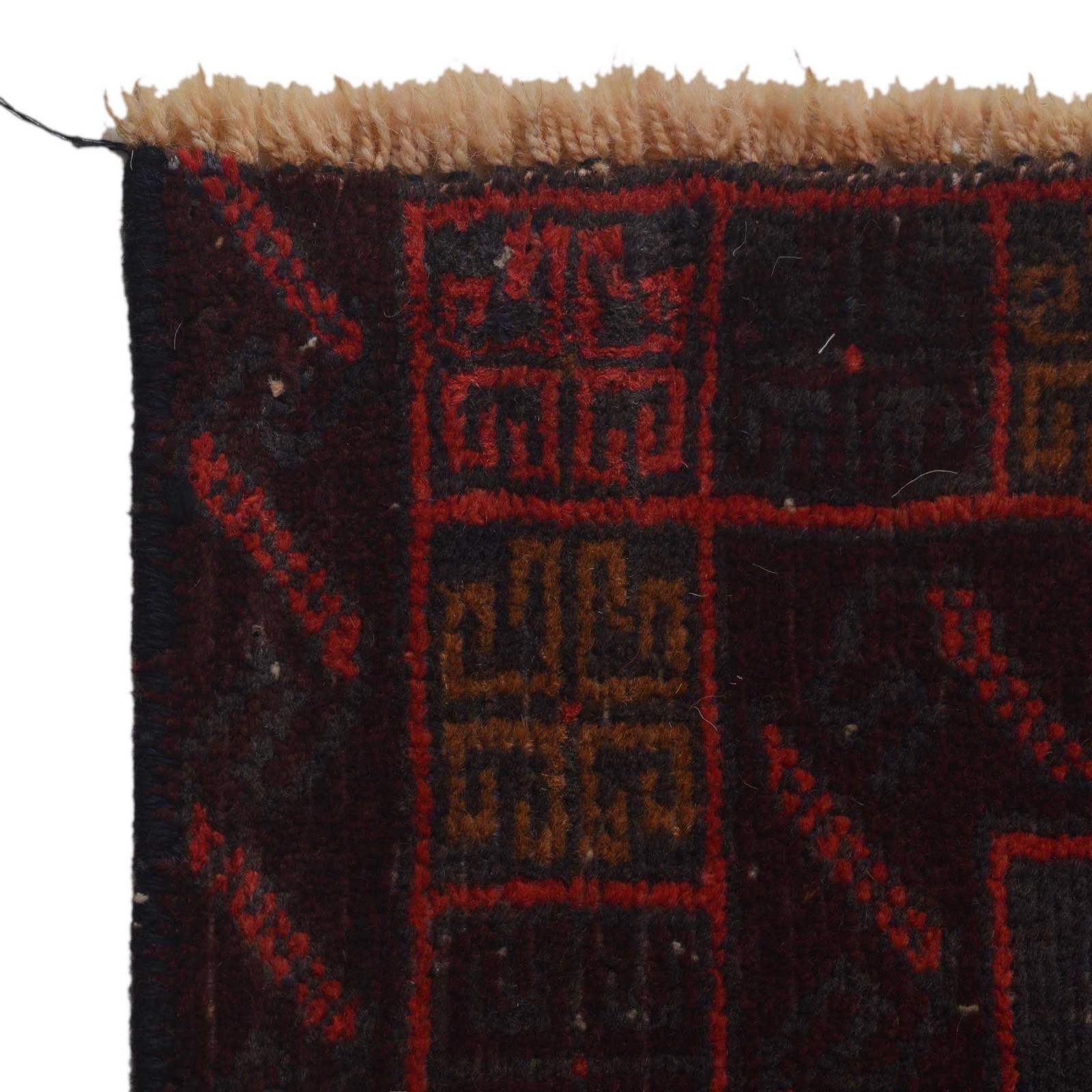 Afghan Red Carpet Handmade Geometric Rug 100% Wool Tribal Rug 2’11×4’10ft W36534