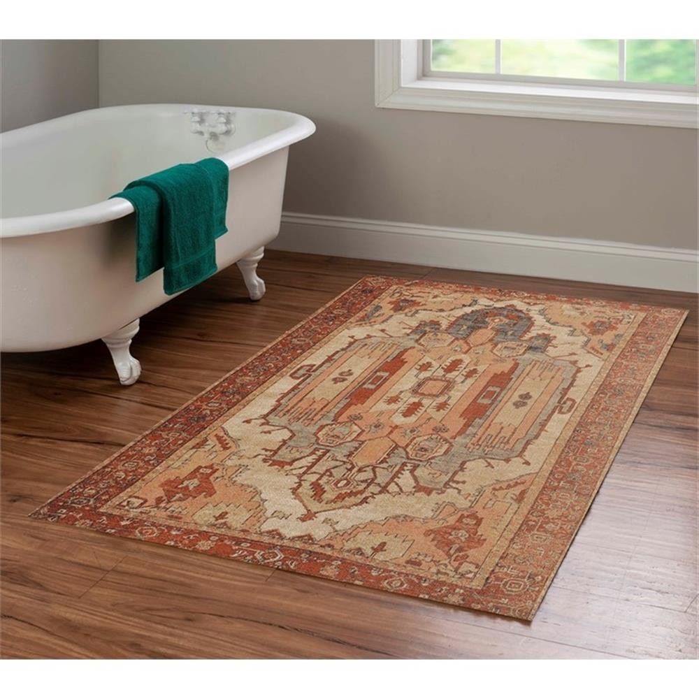 Linon Great Zero Garron Machine Made Polyester 3’x5′ Rug in Ivory