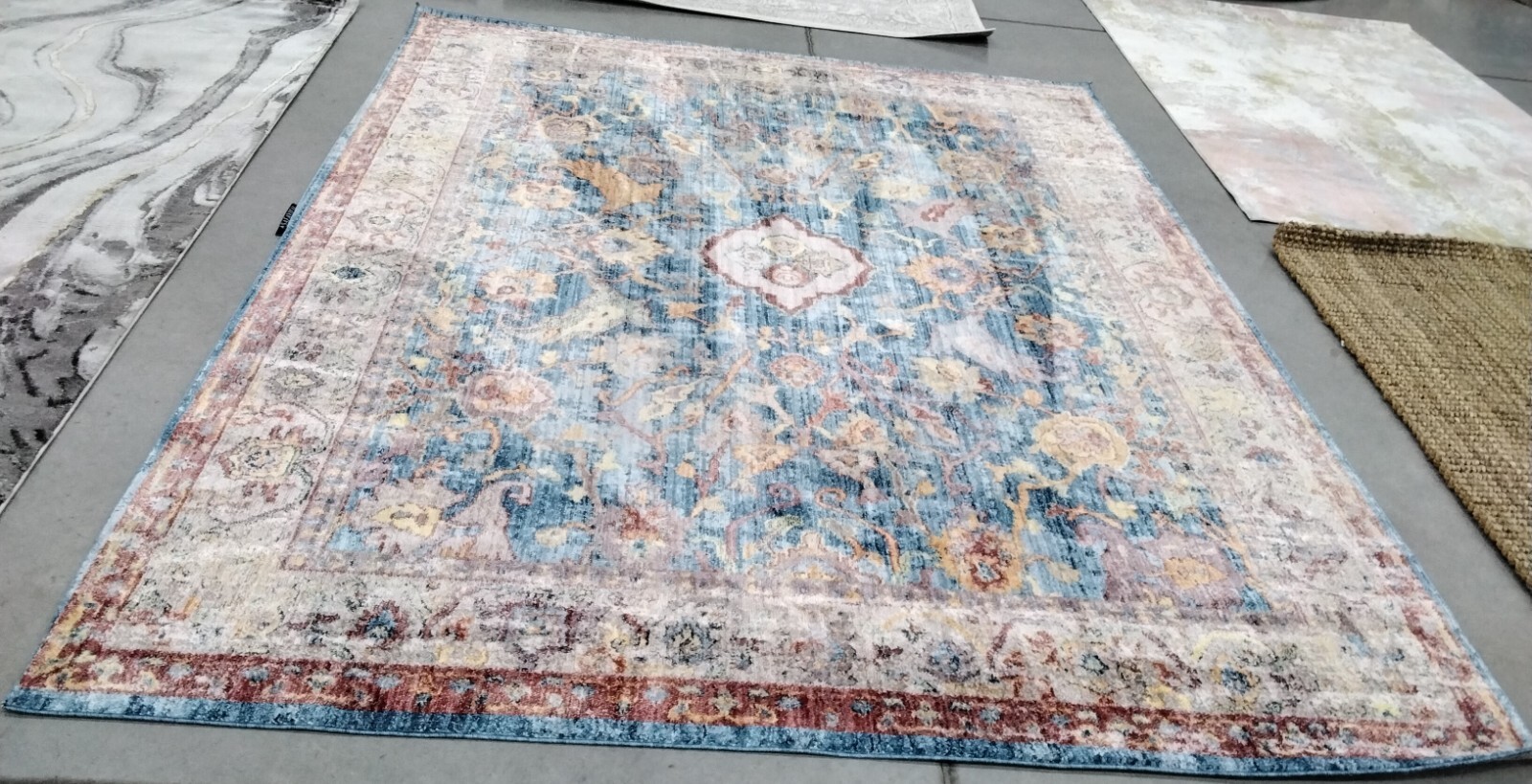 BLUE / LIGHT GREY 8′ X 10′ Back Stain Rug, Reduced Price 1172763769 BTL361C-8
