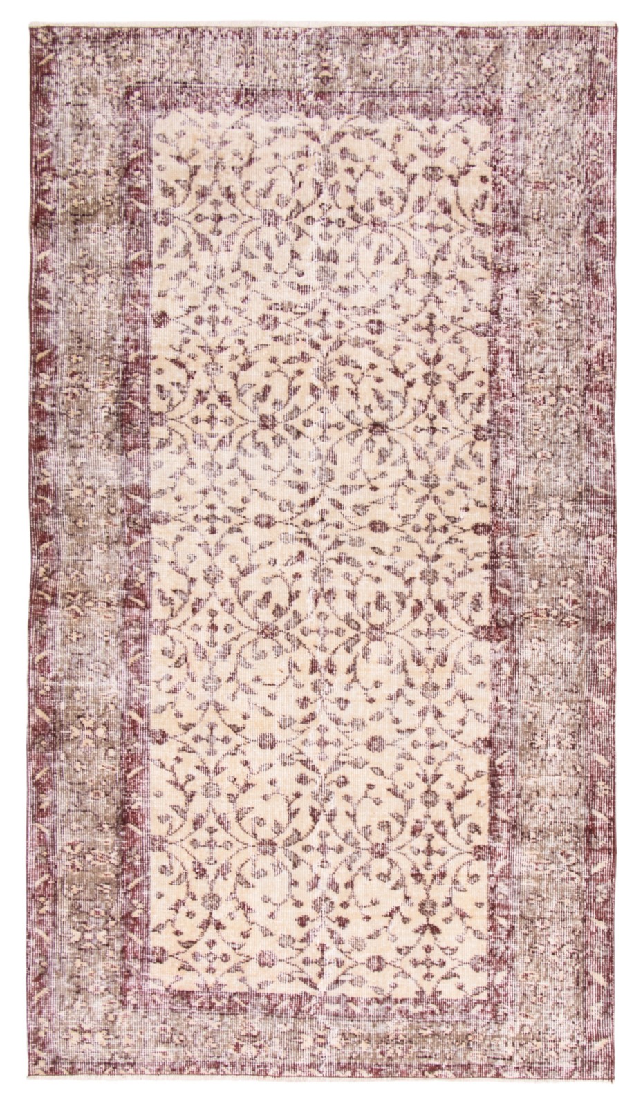 Vintage Hand-Knotted Area Rug 3’10” x 7’0″ Traditional Oriental Wool Carpet