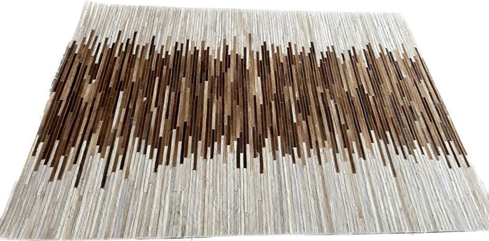 Modern Handwoven Area Rug Brown & White Gradient Carpet Multiple Sizes Available