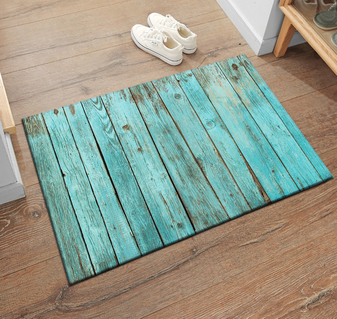 Rustic Retro old Wooden Planks Area Rugs Bedroom Living Room Kitchen Floor Mat