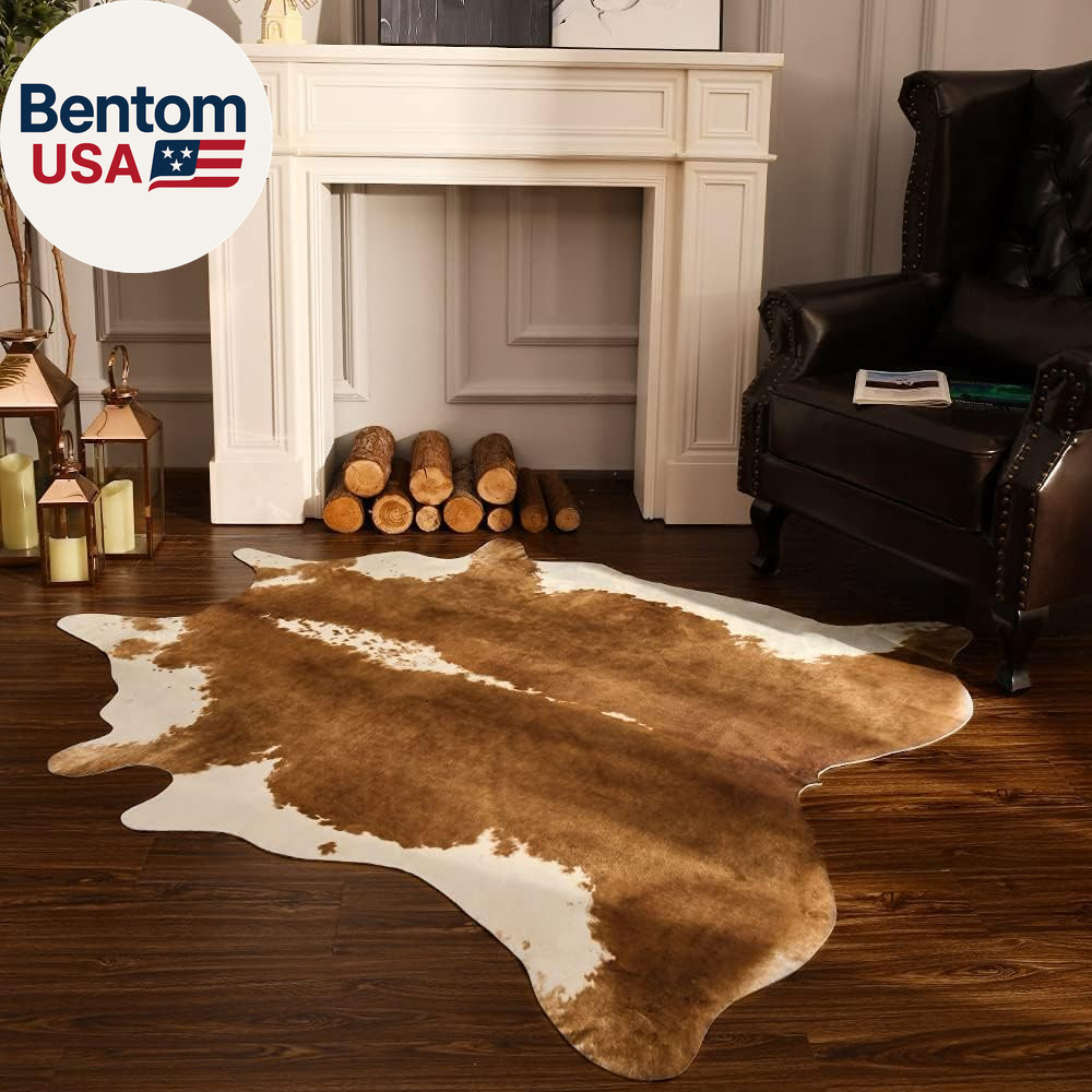 Premium Faux Cowhide Rug, Cow Print, Rustic Western Rugs for Living Room Bedroom