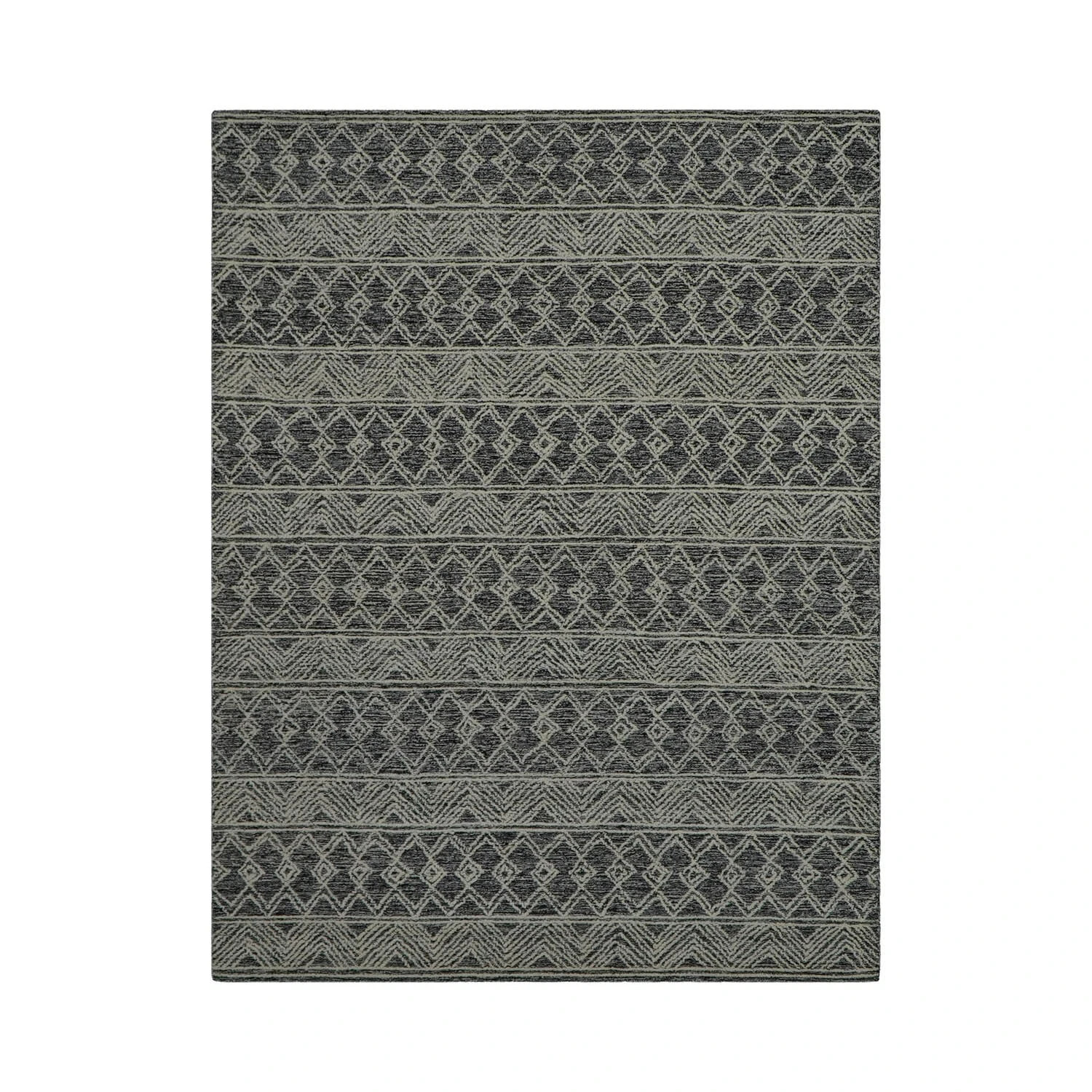 Ivory Hand Tufted Southwestern Moroccan Wool Oriental Area Rug