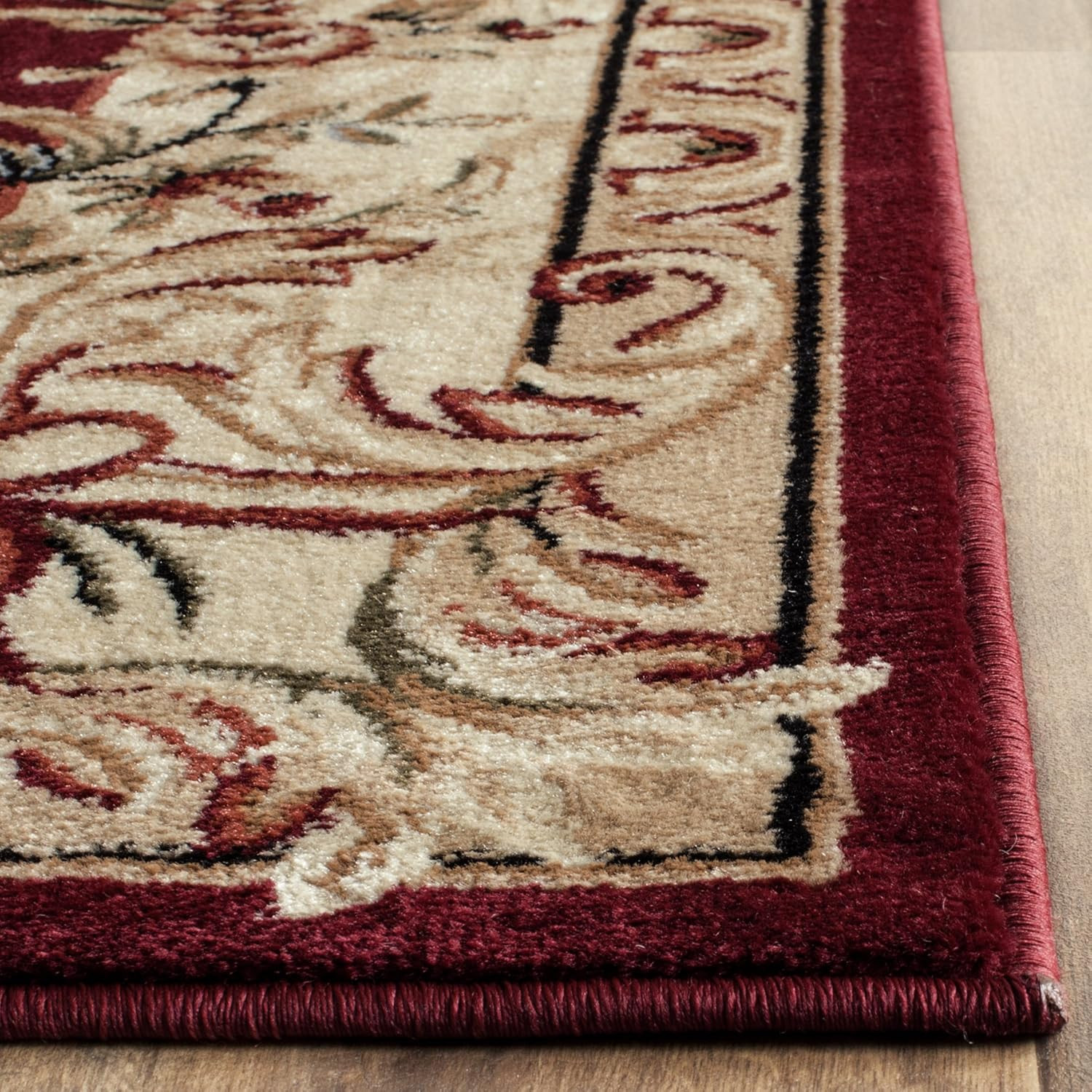 Lyndhurst 6′ x 9′ Red & Ivory Area Rug, Traditional Medallion, Easy Care