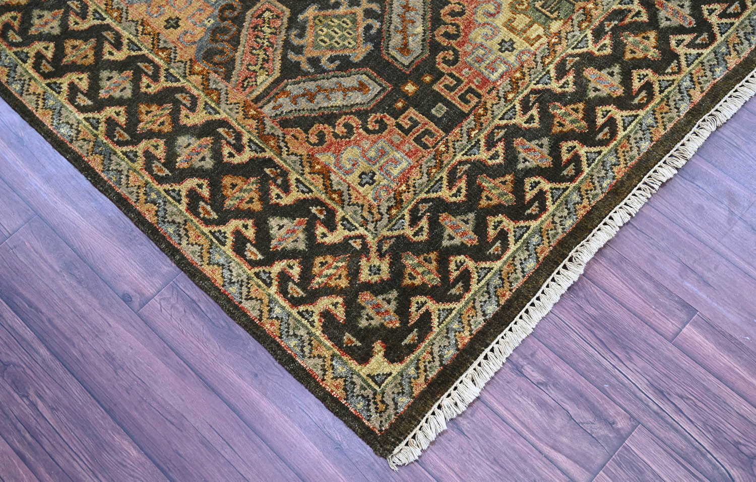 5’6″x8’8″ Gold Hand Knotted Transitional Oushak Wool Area Rug