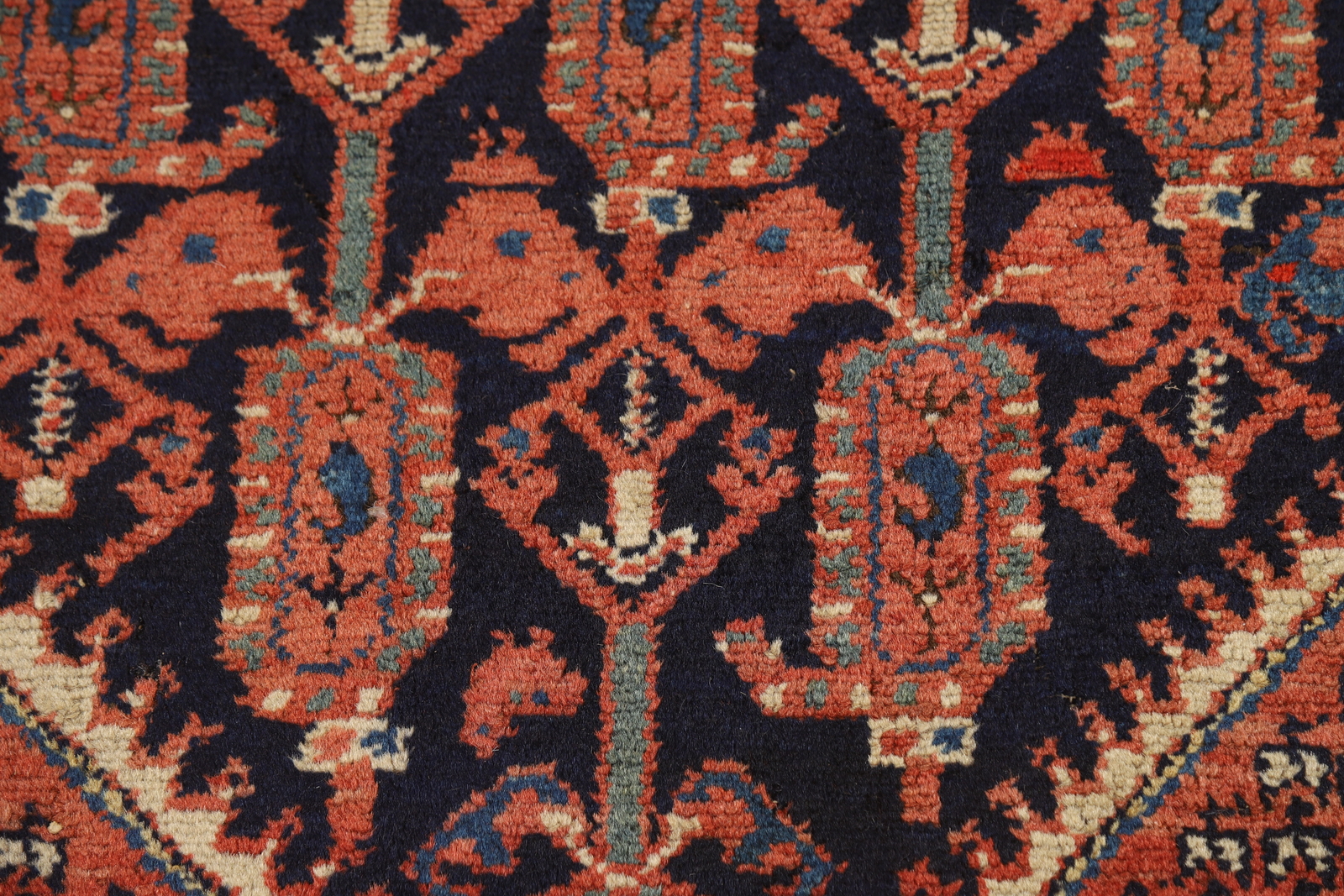 Vegetable Dye Antique Malayer Navy Blue Wool Hand-knotted Traditional Rug 5×6
