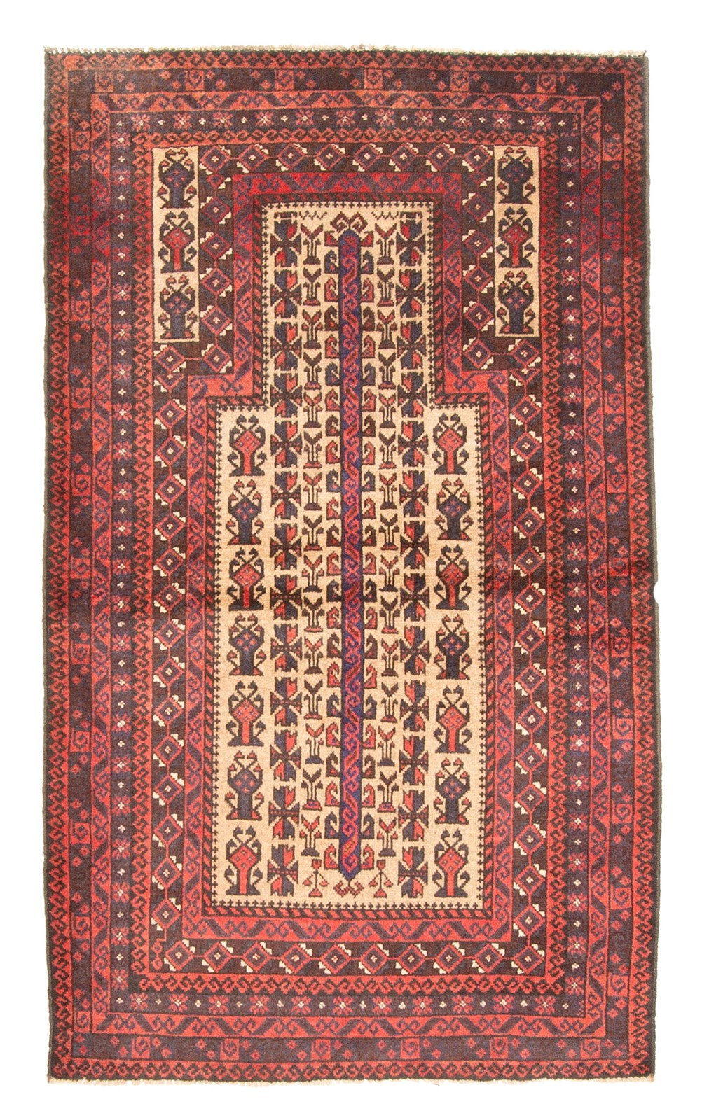 Vintage Hand-Knotted Area Rug 3’0″ x 5’0″ Traditional Oriental Wool Carpet