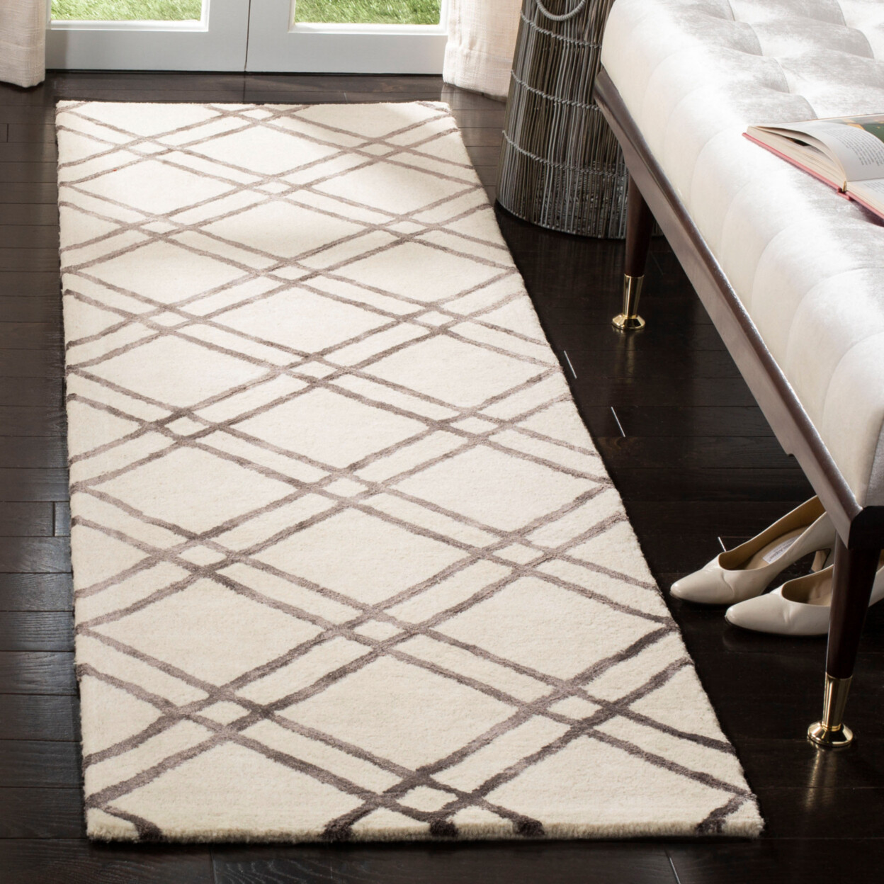 SAFAVIEH Himalaya HIM901H Handmade Ivory / Dark Grey Rug