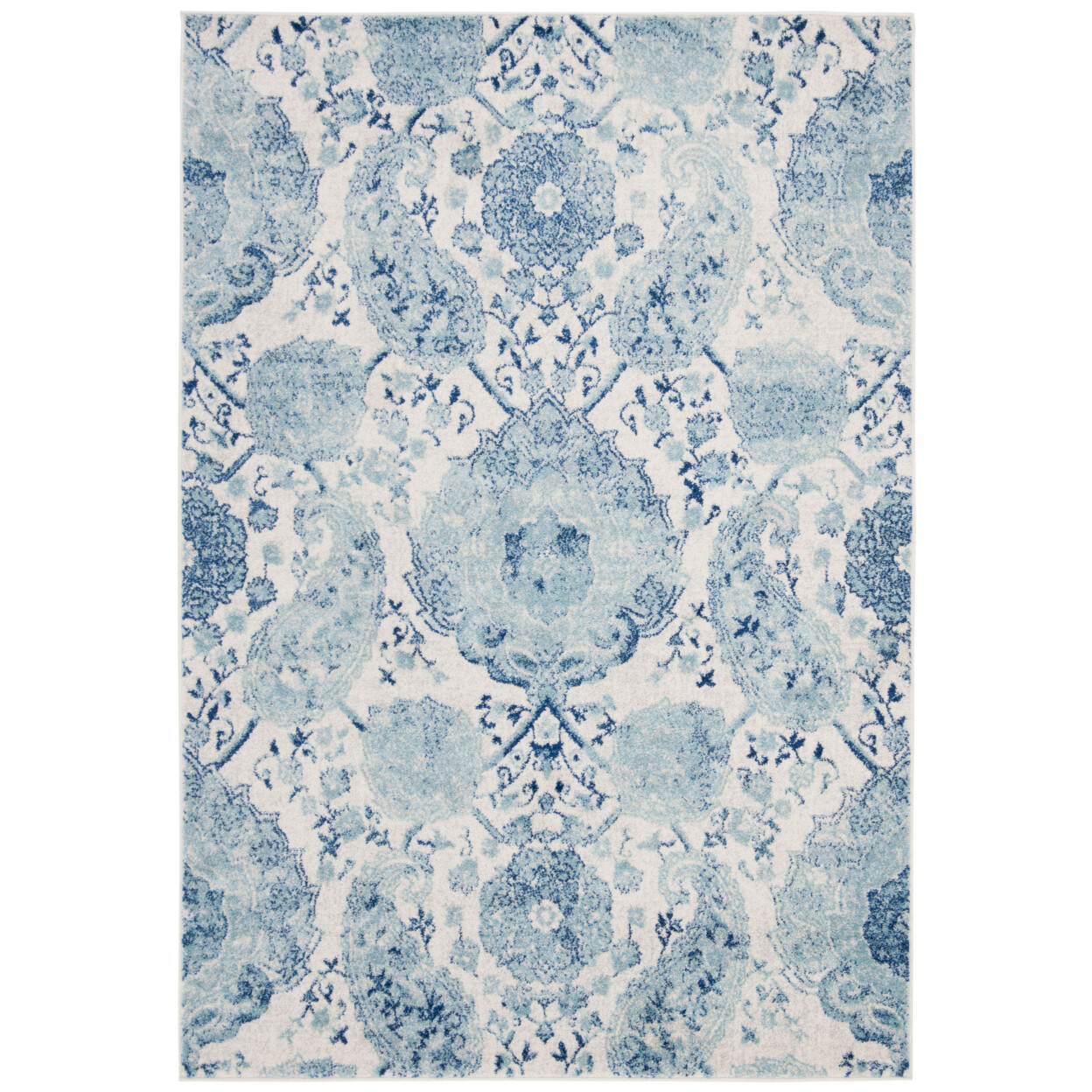 SAFAVIEH Madison Collection MAD600E Cream / Turquoise Rug