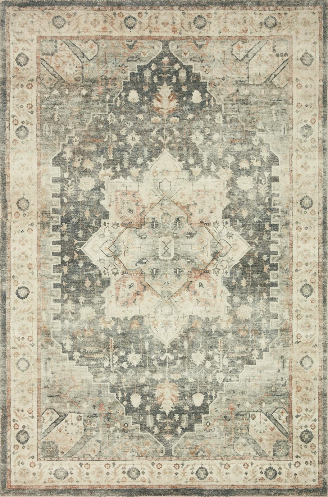 Loloi Ii Rosette Slate/Ivory 2-2 X 5 Accent Rug Ros-09