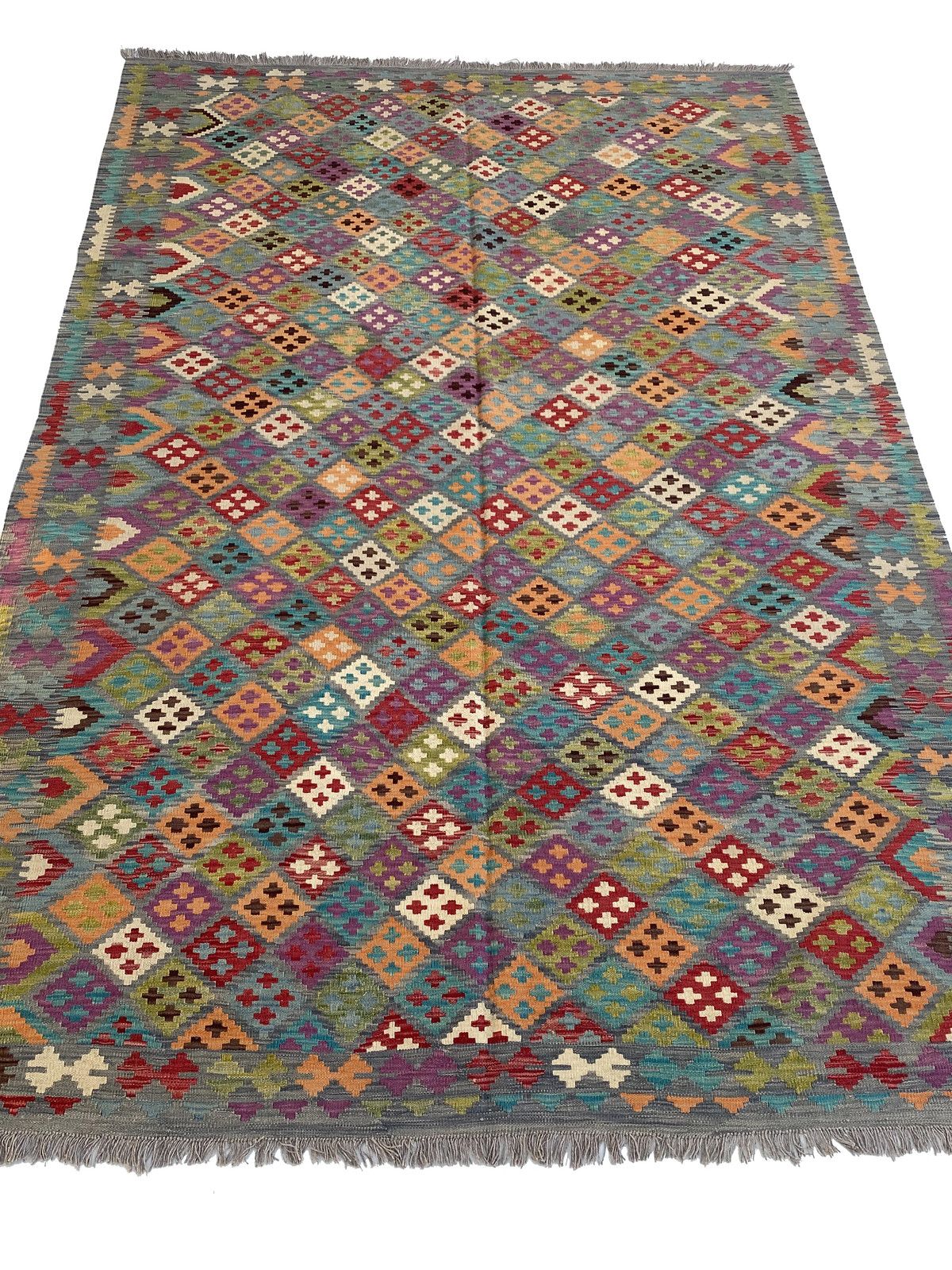 6 x 10 Multi-Color Red Kilim Rug K-112