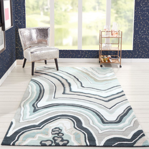 Handmade Hand Tufted Wool Rug Modern Abstract Designer Area Carpet, Runner Rug