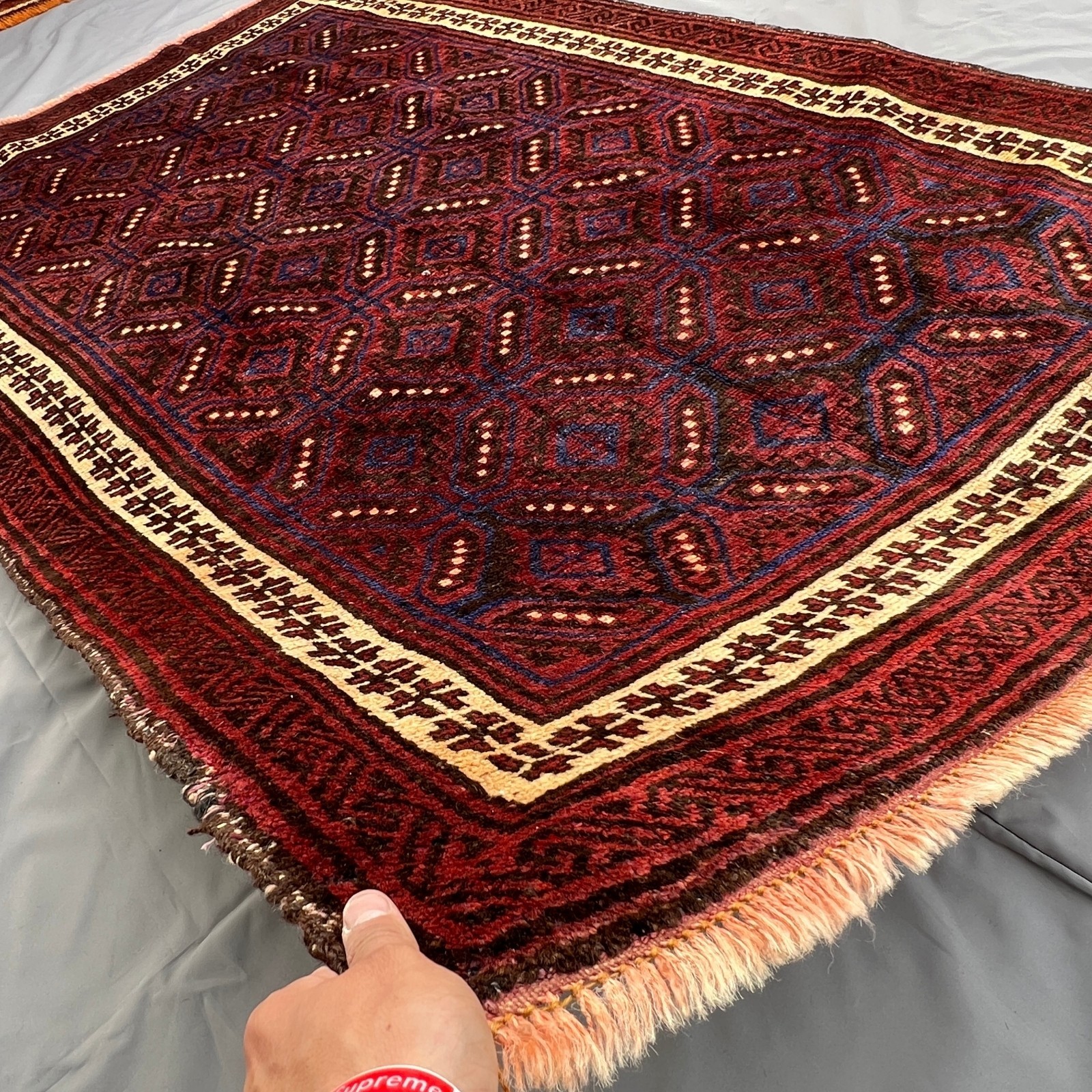 Vintage Tribal Taimani Afghan Baluchi Rug 4’8 x 7’1 – Turkish Handmade Carpet