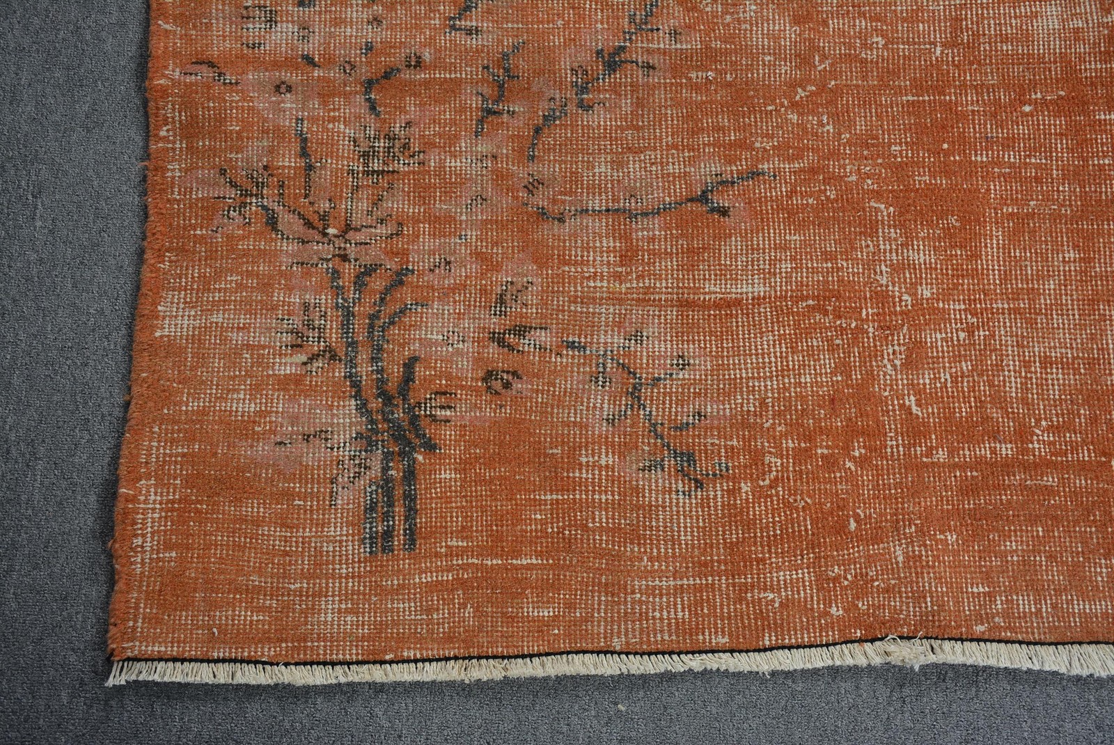 Vintage Area Rug 3,8×6,7 ft (115×205 cm), Turkish Orange Patchwork Rug
