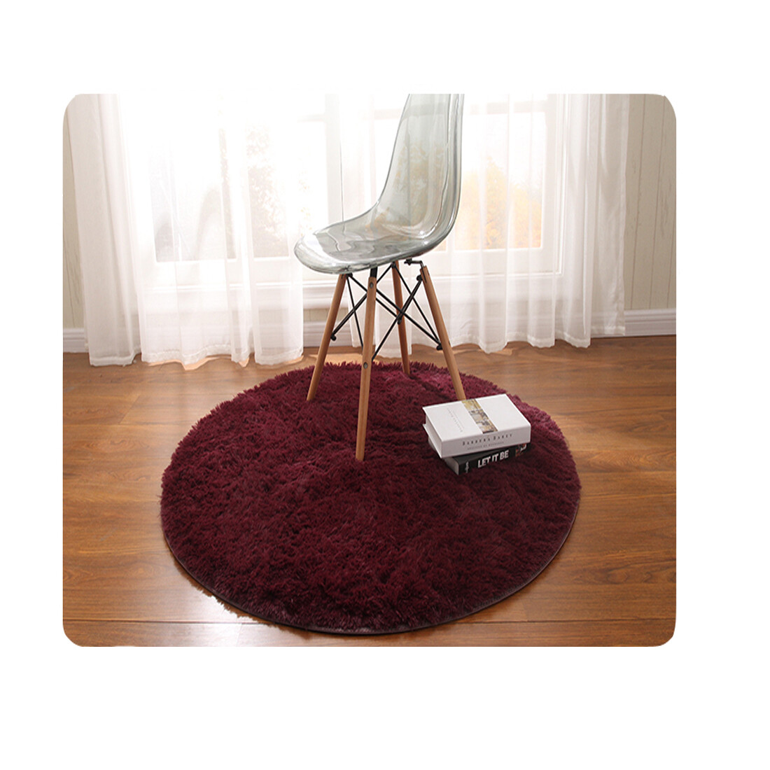 Fluffy Rugs Anti-Skid Soft Shaggy Area Rug Dining Room Bedroom Carpet Floor Mat