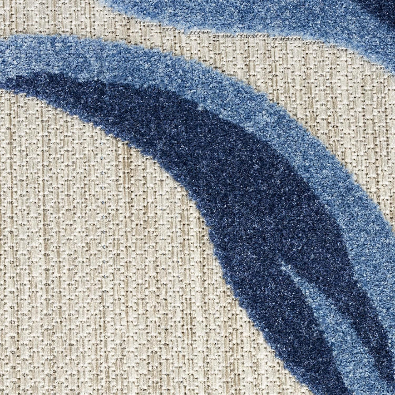 Home Aloha Blue Grey 2’3″ X 12′ Area Rug – Easy Clean, Non Shedding, Bed Room, L