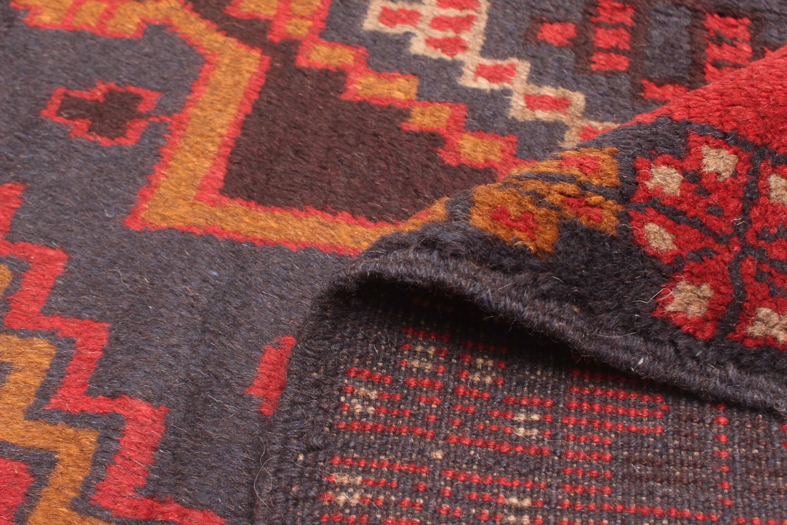 Vintage Red Traditional 3’6″ x 6’3″ Hand-Knotted Oriental Wool Area Rug