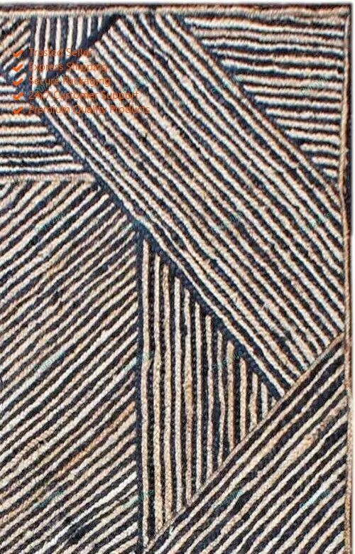 Indian Handmade Area Jute Rugs Hand Woven Hippie Carpet 4 x 7 Feet