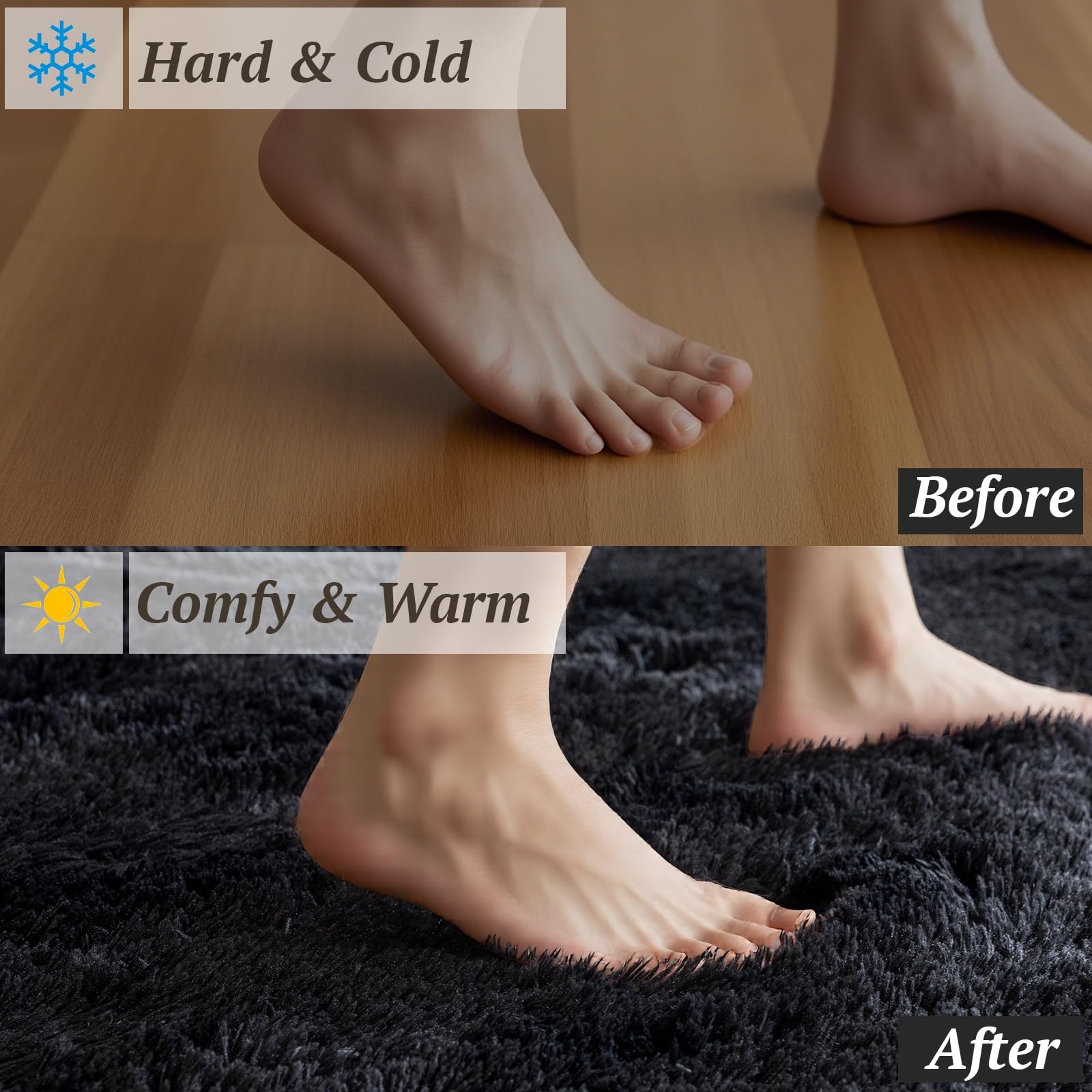 4×6 Area Rugs for Living Room Bedroom,Soft Fluffy Shaggy Bedside Rug, Indoor …