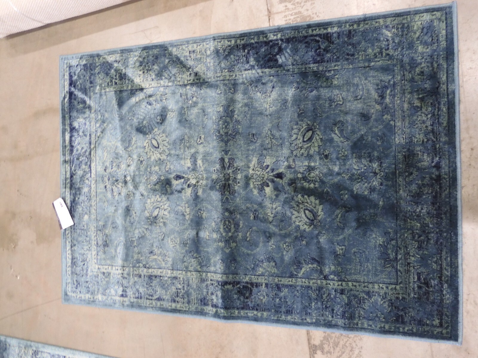TURQUOISE 3′-4″ X 4′-7″ Pressed Piles Rug Less Price 1172605077 VTGB117-2220-3