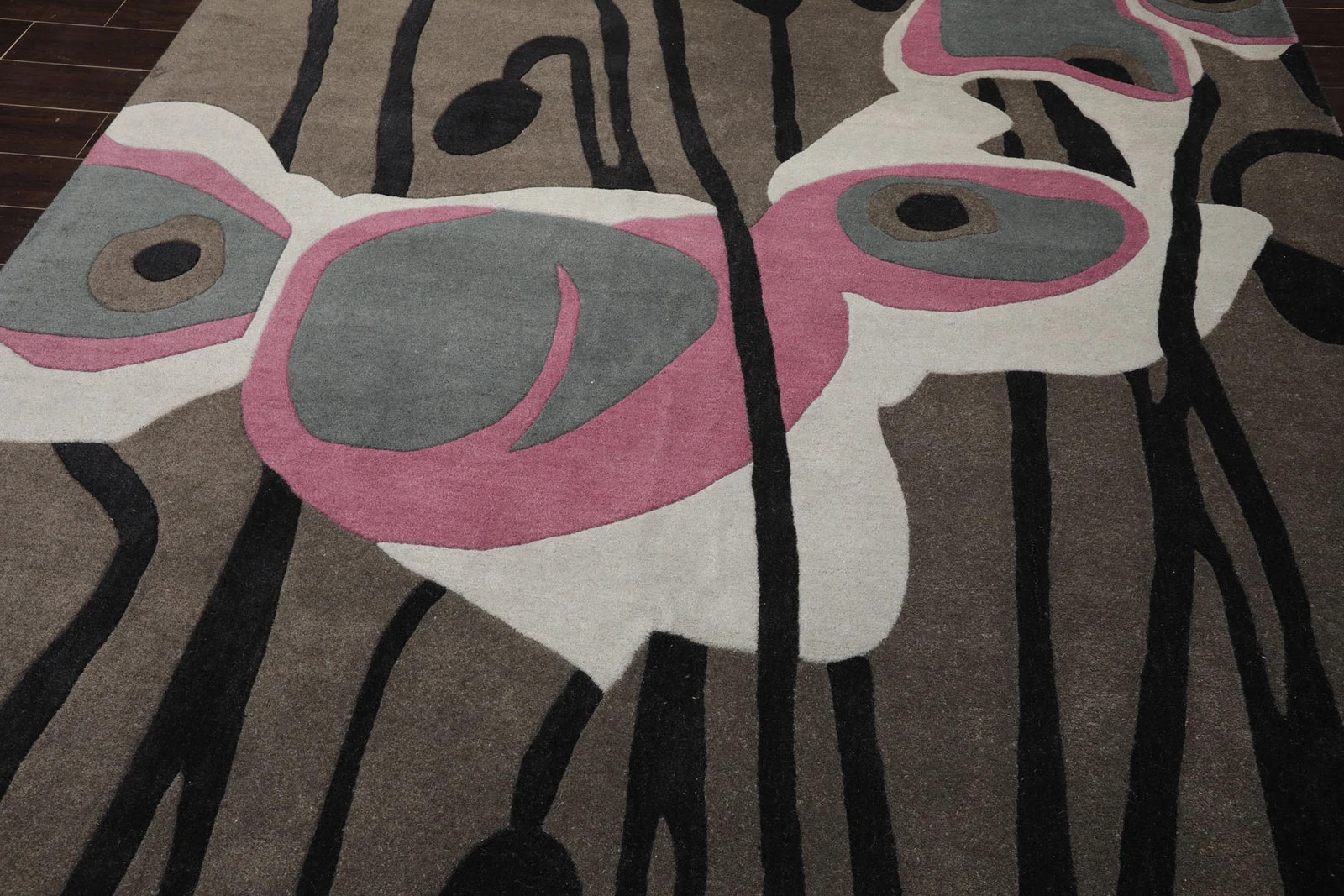 Multi Size Greenish Gray Hand Tufted Modern Wool Area Rug