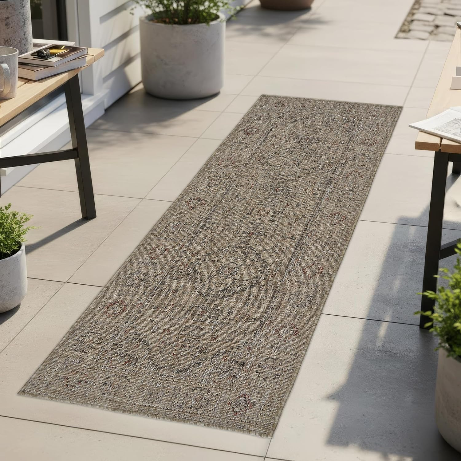 Thomasville Nomad Flatweave Area Rug by – 2X6 Ft Runner, Stain & UV Resistant C