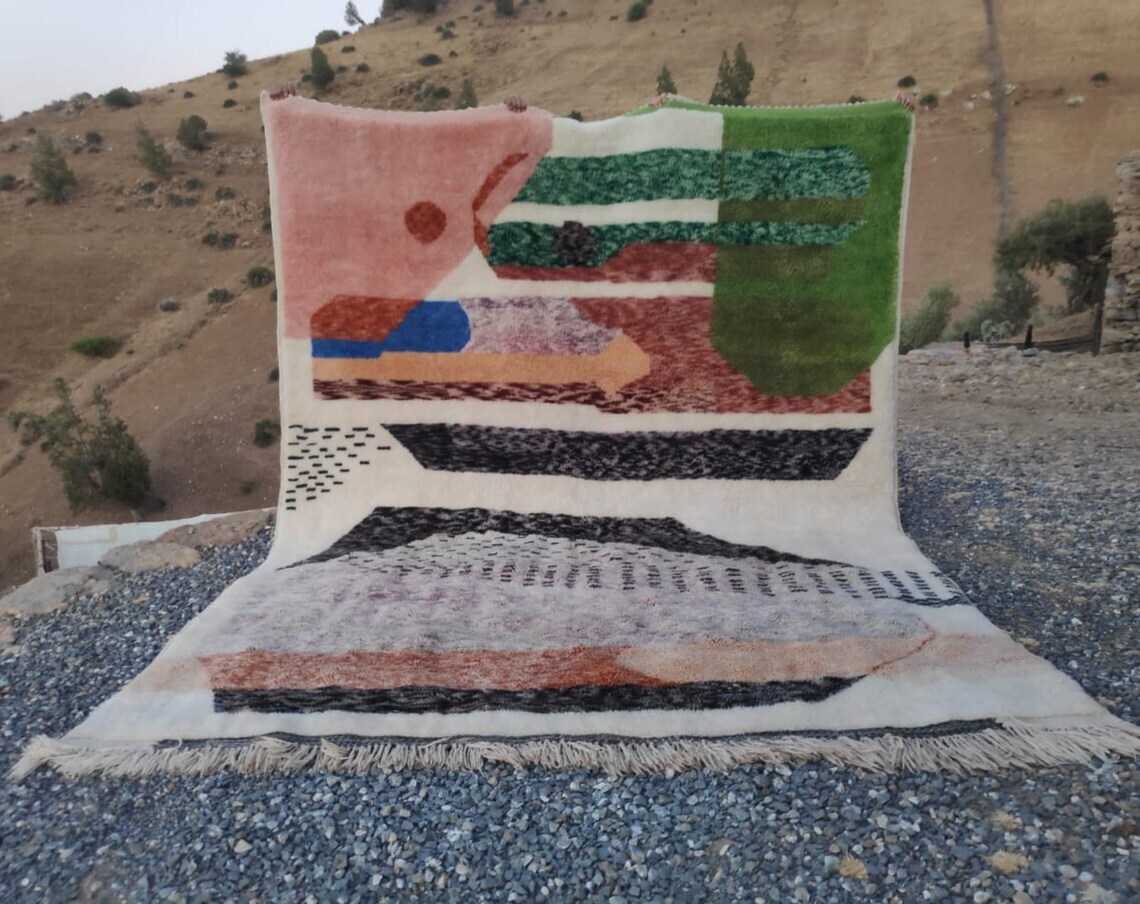 Customized Moroccan Rug | Colorful Moroccan Rug | Moroccan Rug Beni Ourain Beni