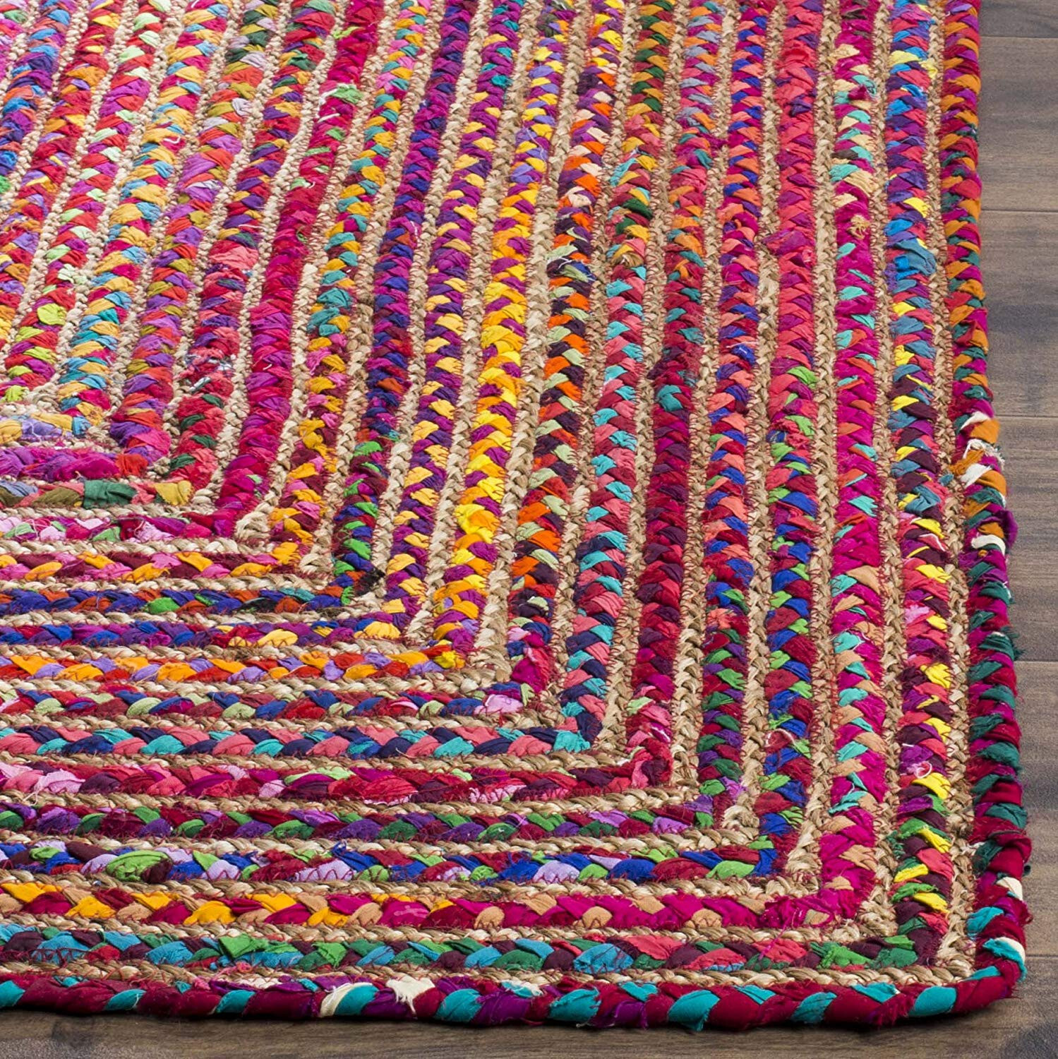 Boho 2×3 Foot Indian Braided Rug for home decor 100% Cotton Jute Door Mat