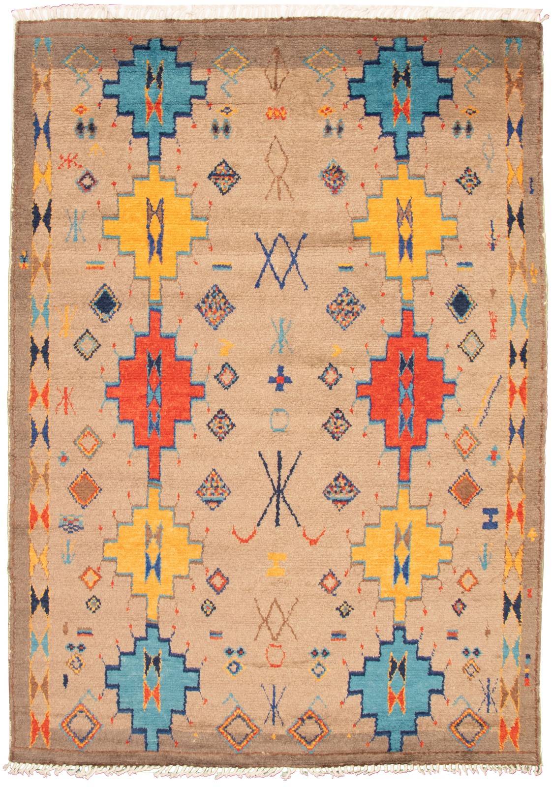 Traditional Light Brown Hand-knotted Area Rug 9’0″ x 12’7″ Oriental Wool Carpet