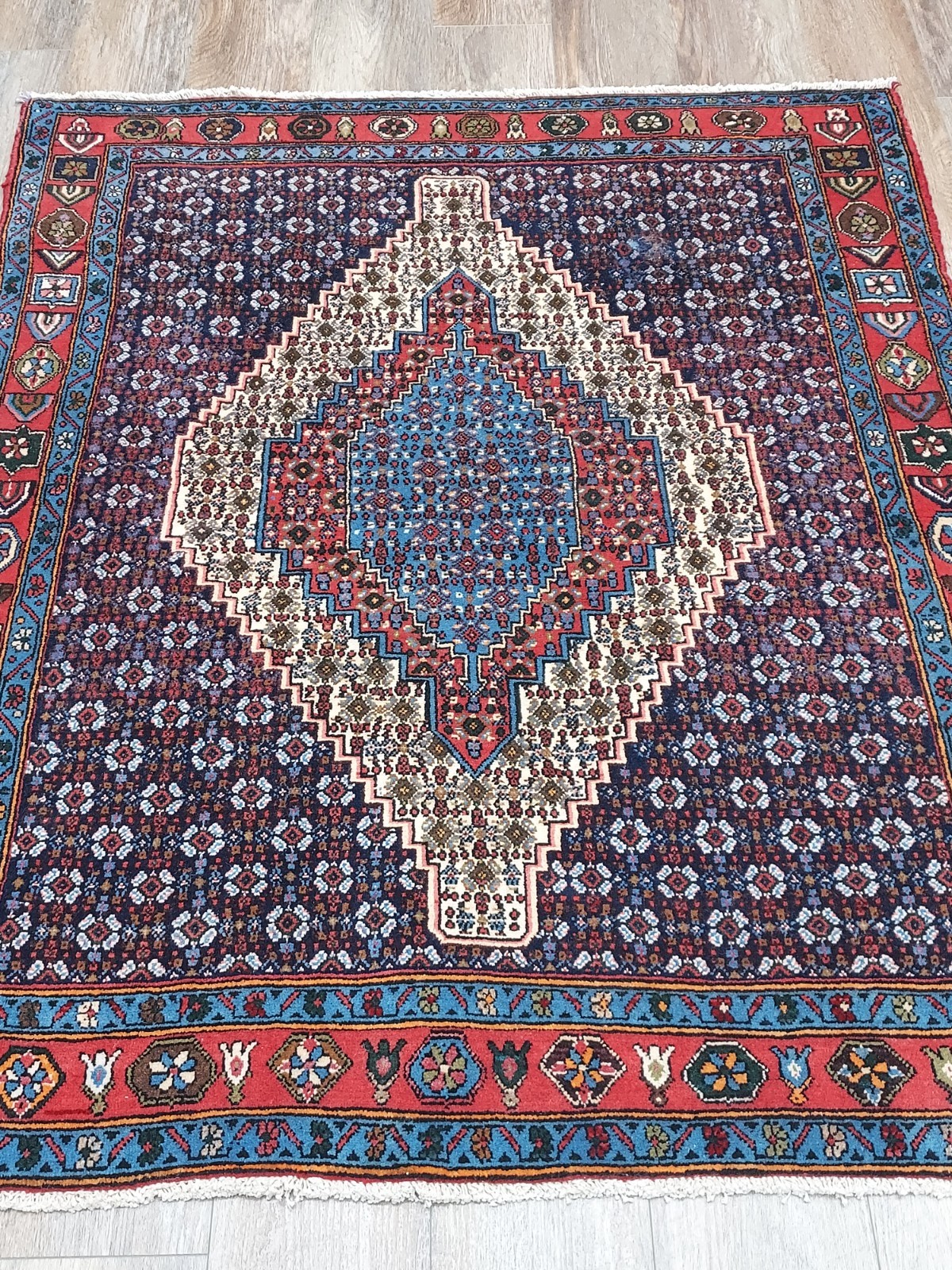 Turkish Hand Made Bohemian Geometric, Turkish Tribal Rug 4×5 Ft