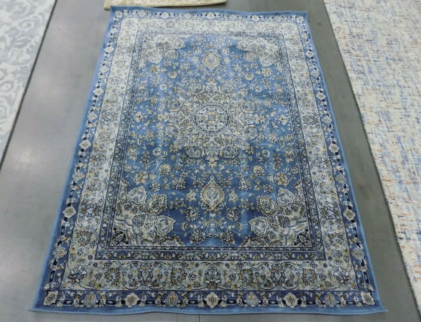MULTI / NAVY 4′ X 5′-3″ Stained Rug, Reduced price 1172576793 PEG609N-4