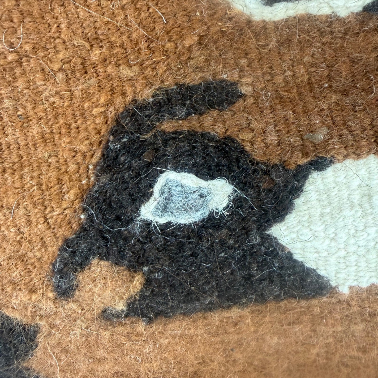 Handwoven Wool Andean Condor Rug Tapestry Brown Black Southwest Tribal 21×34