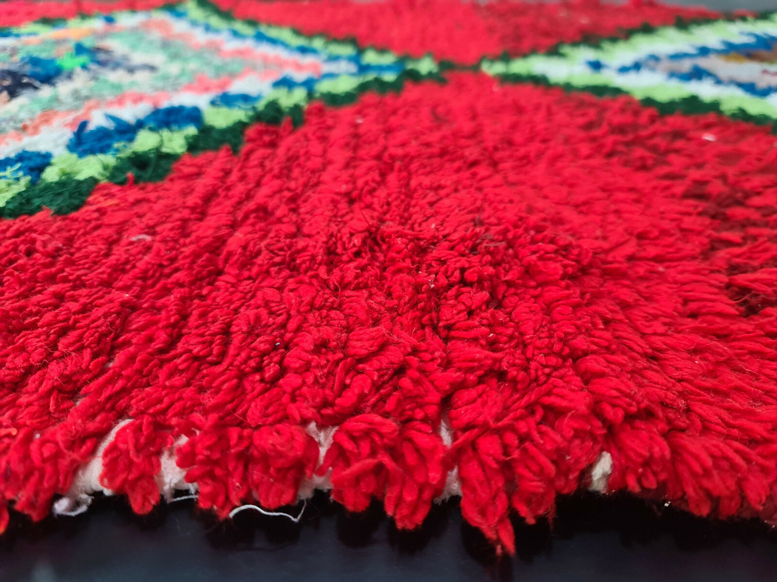 Vintage Moroccan Handmade Runner Rug 2’7″x7’3″ Bohemian Geometric Red Cotton Rug