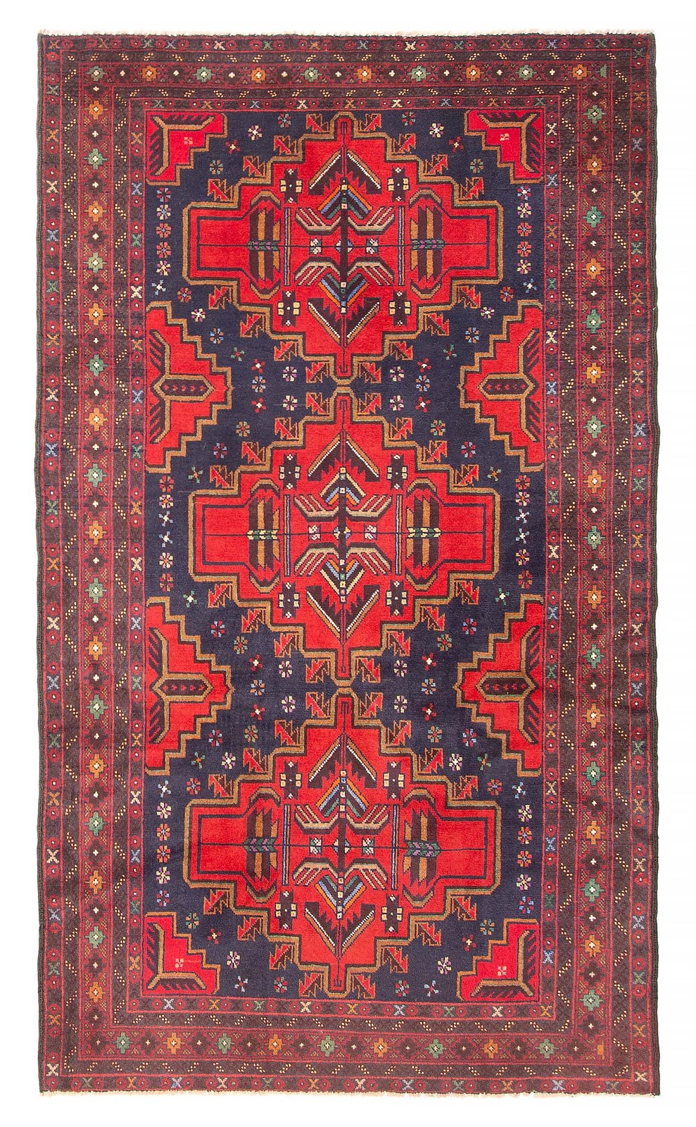 Vintage 4’0″ x 6’10” Traditional Hand Knotted Vegetable Dye Wool Area Rug