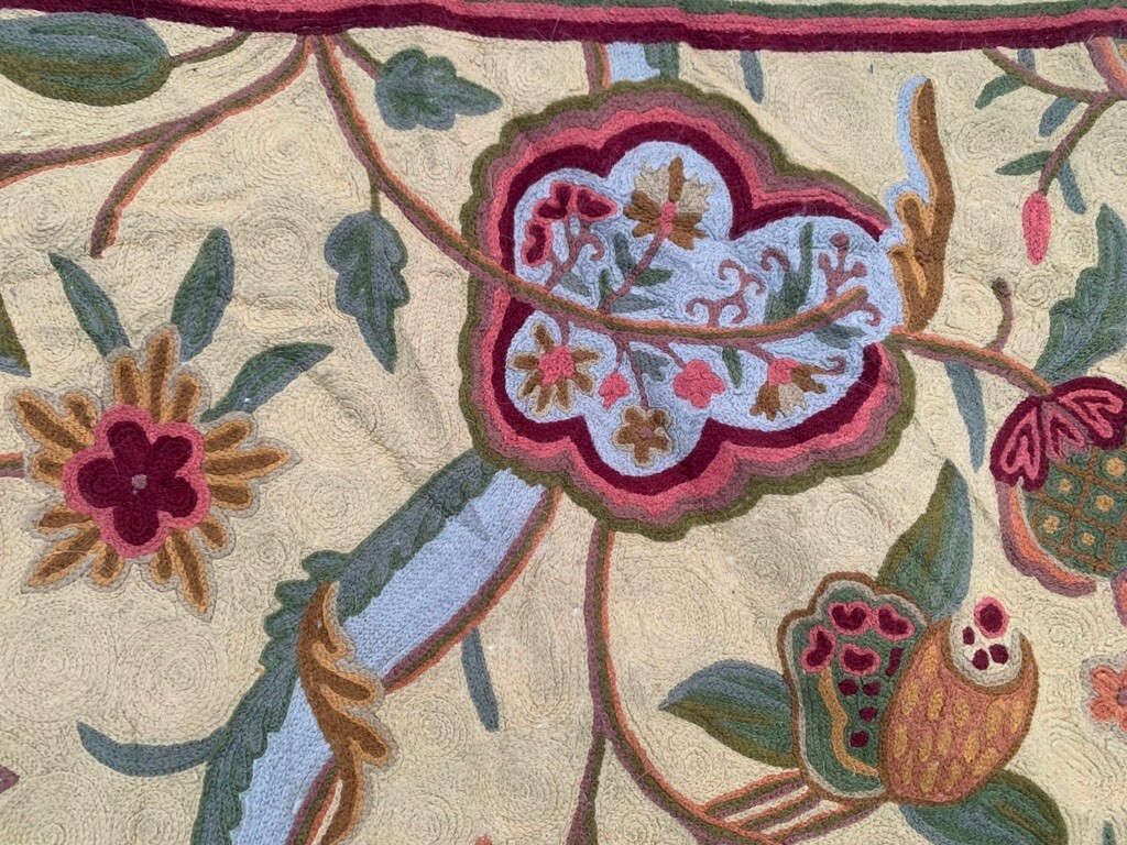 Vintage French Style Aubusson Rug Needlepoint Chain stitch Rug 3×4 ft Free Ship