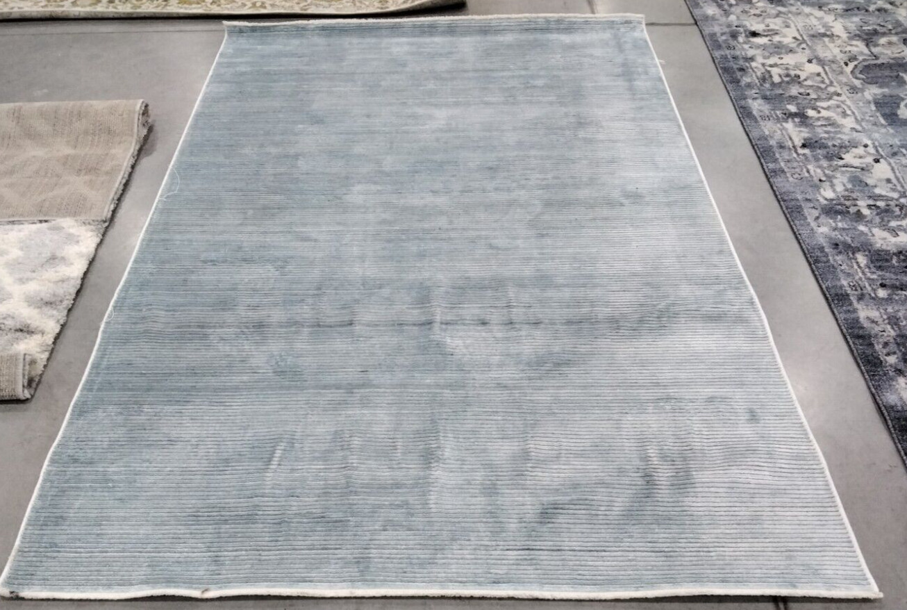 TURQUOISE / GREY 5′ X 8′ Pressed Pile Rug, Reduced Price 1172738497 DRM500K-5