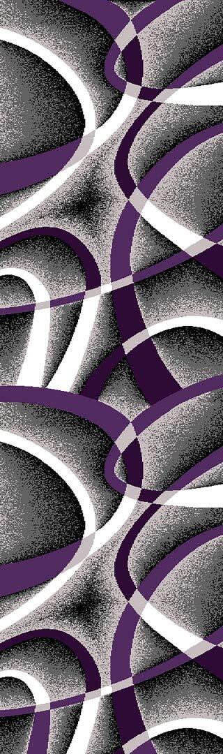 Premium Carved Modern Contemporary Abstract Rug 2305 Purple 6’6”x6’6”Round