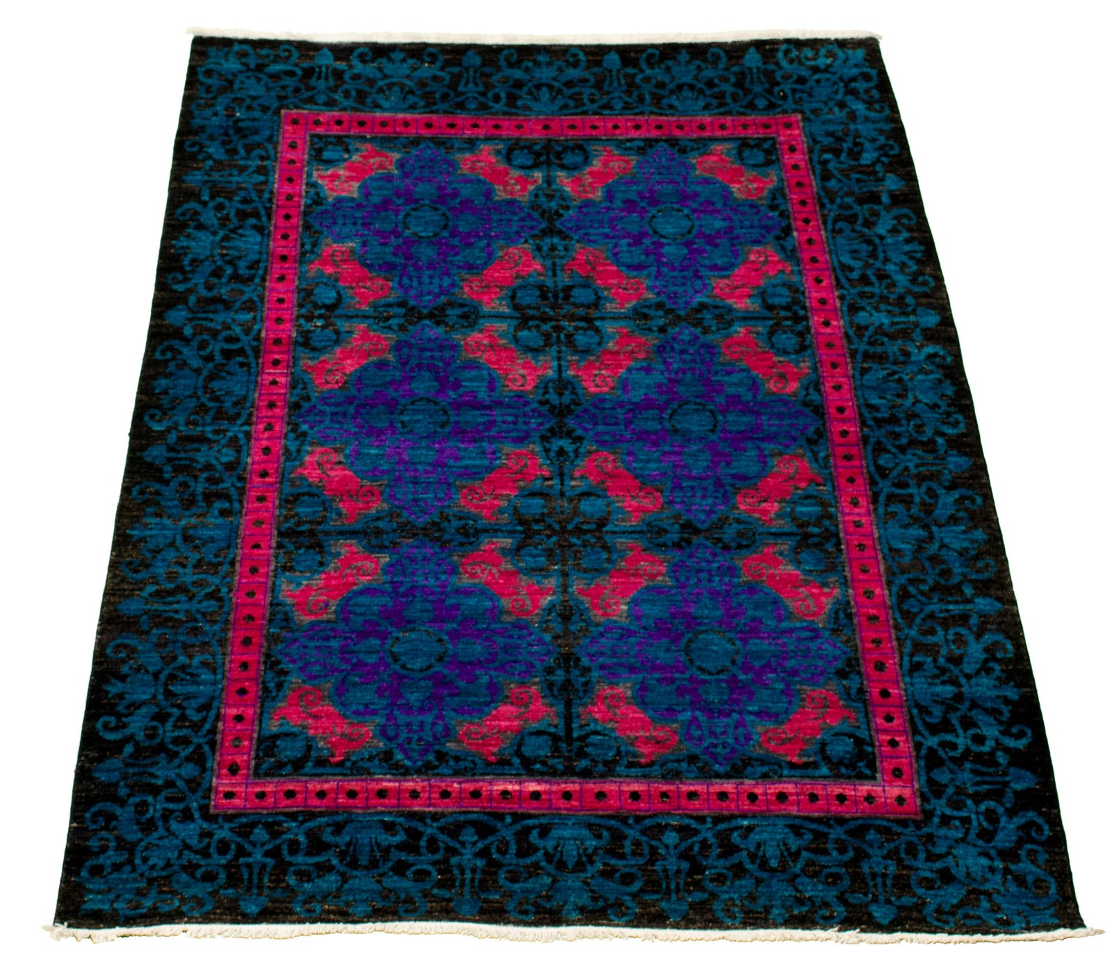 Traditional Hand-Knotted Geometric Carpet 5’3″ x 7’0″ Oriental Wool Area Rug