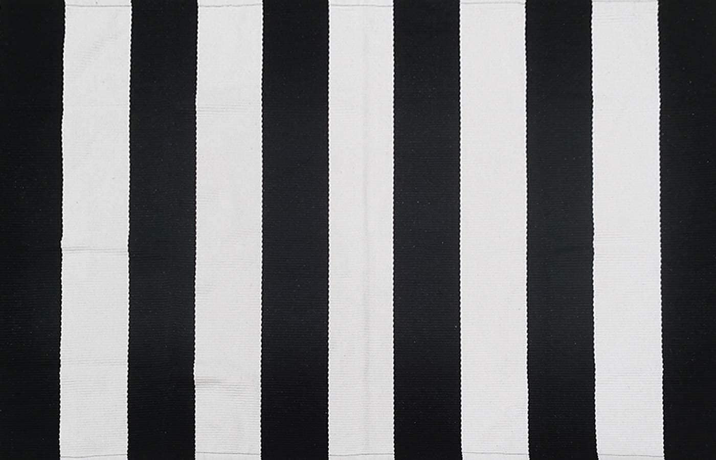 Black and White Striped Outdoor Rug 27.5X 43 Inches Front Door Mat Hand-Woven Co