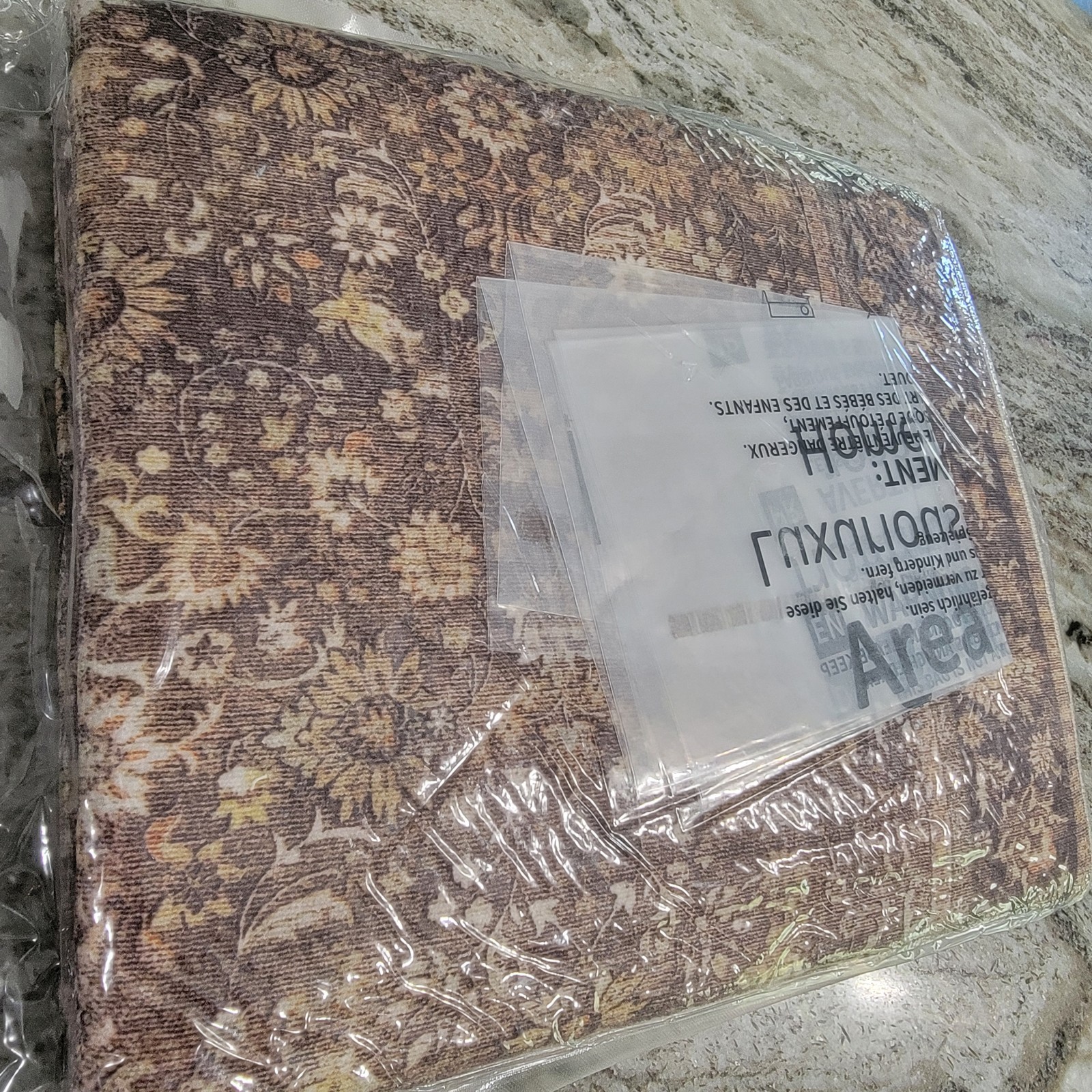 Berthmeer 2×3 Area Rug Vintage Floral Brown Beige Washable Accent Rug New