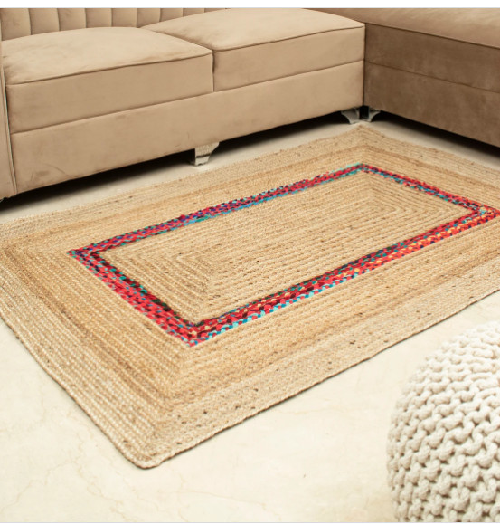 carpet rug 100% jute cotton reversible runner handmade dining modern area rug